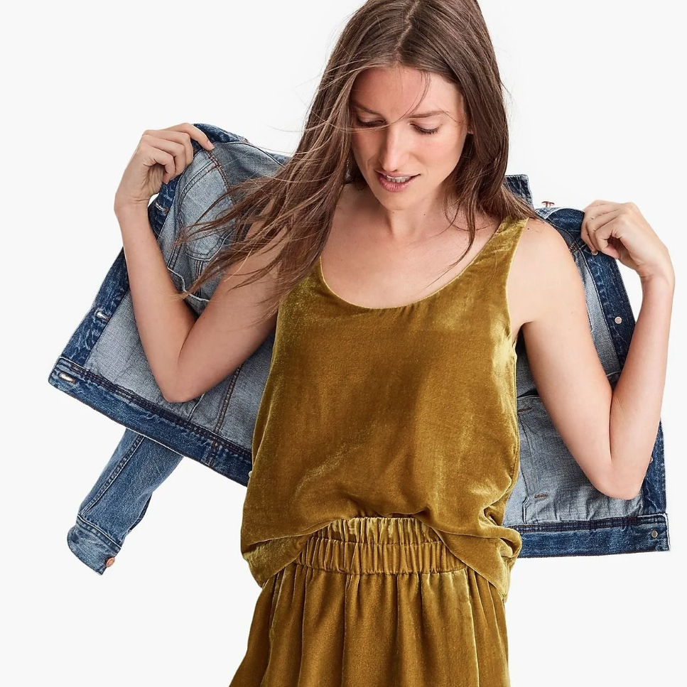 gold j. crew tank top