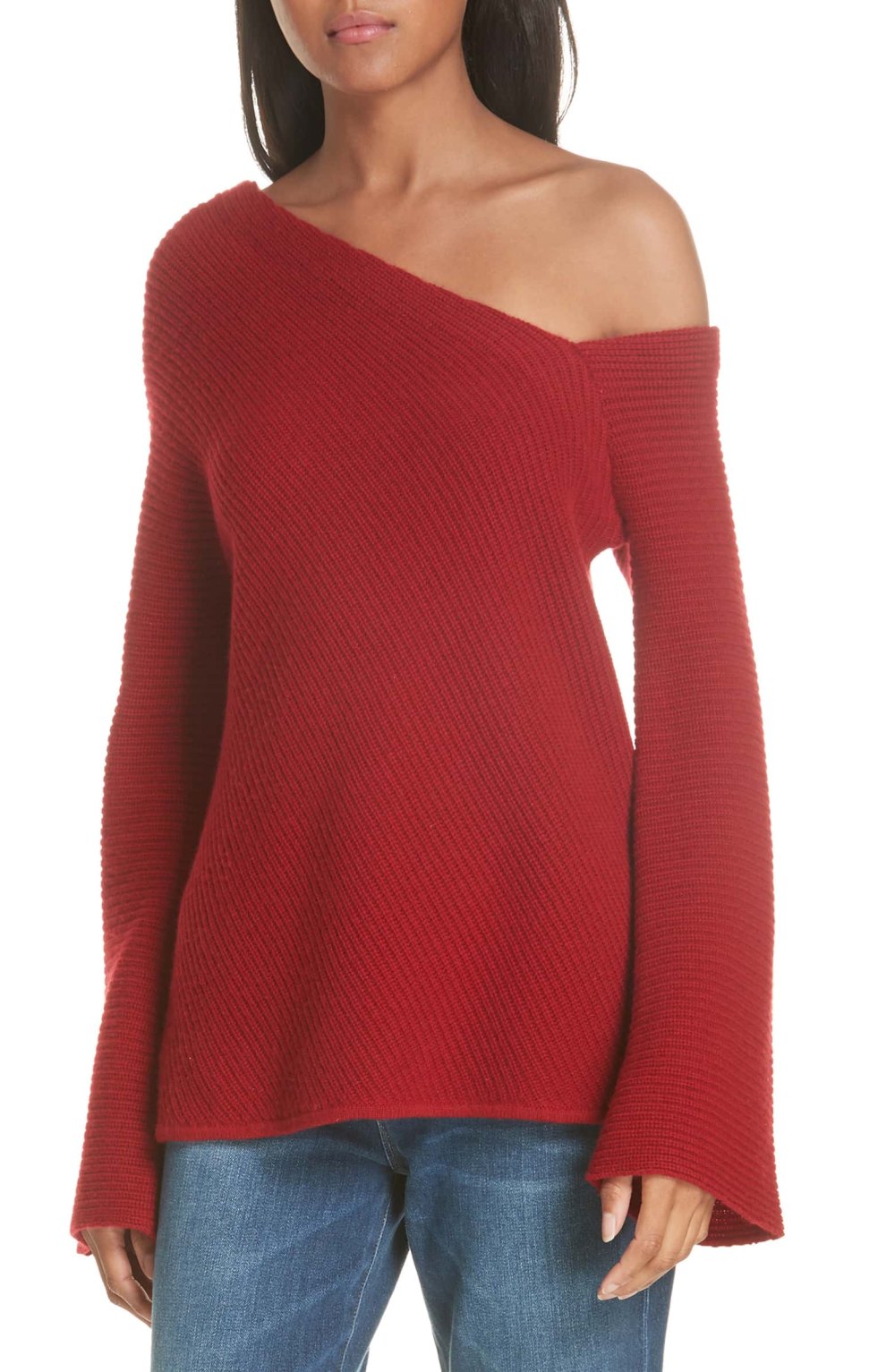 alc one shoulder wool sweater