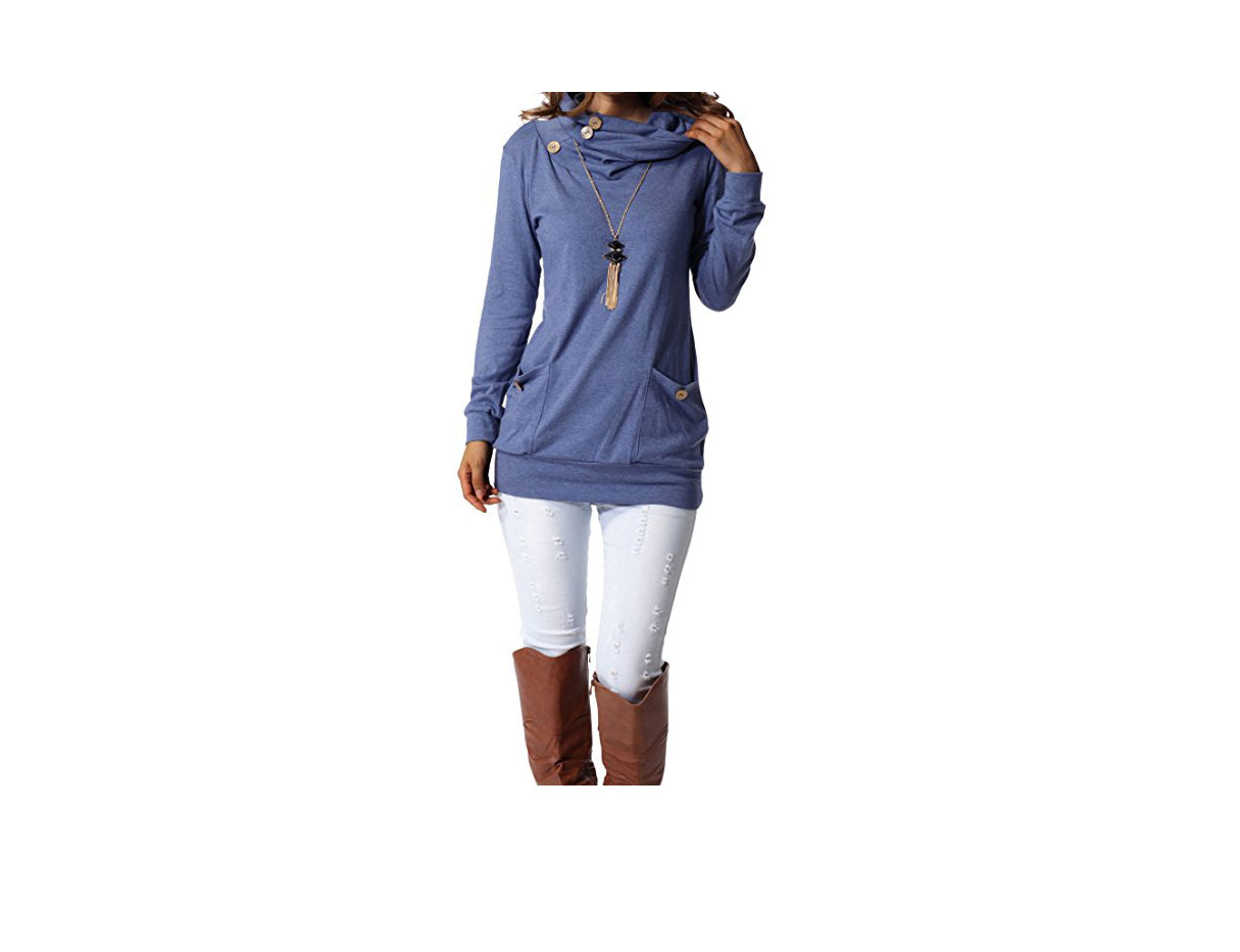 Levaca-Long-Sleeve-Button-Cowl-Neck-Casual-Slim-Tunic-Top