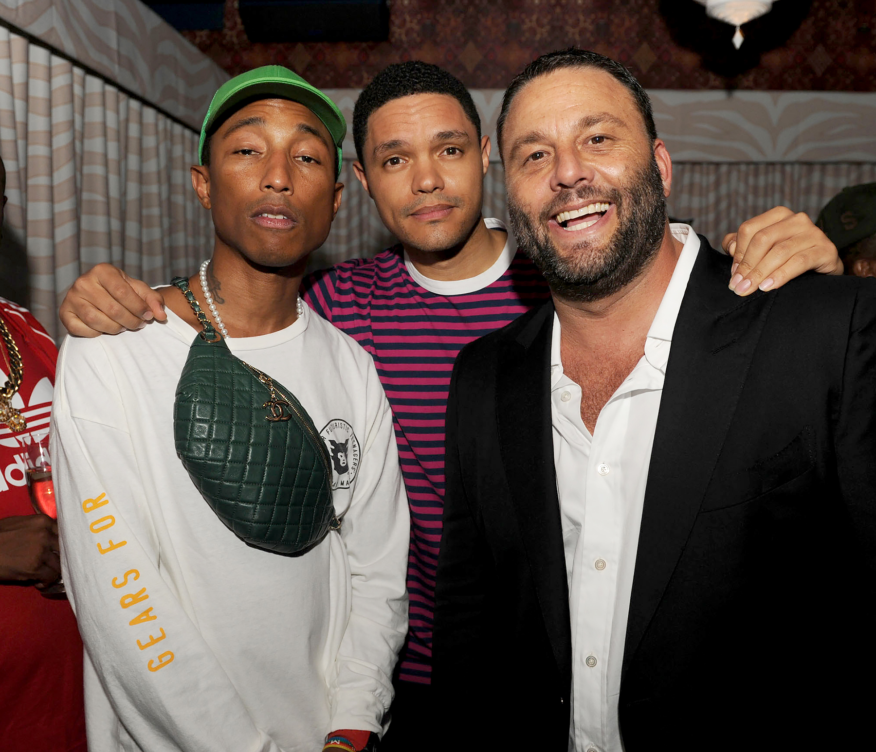 Pharrell Williams, Trevor Noah, and David Grutman