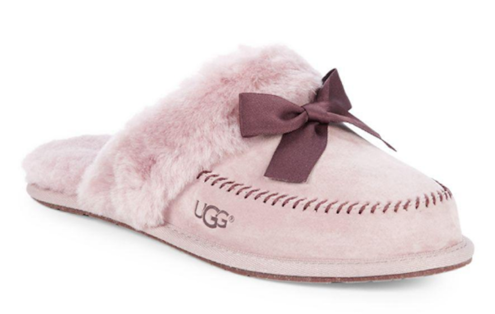 UGG Australia Halfnir Shearling Trim Bow Slippers