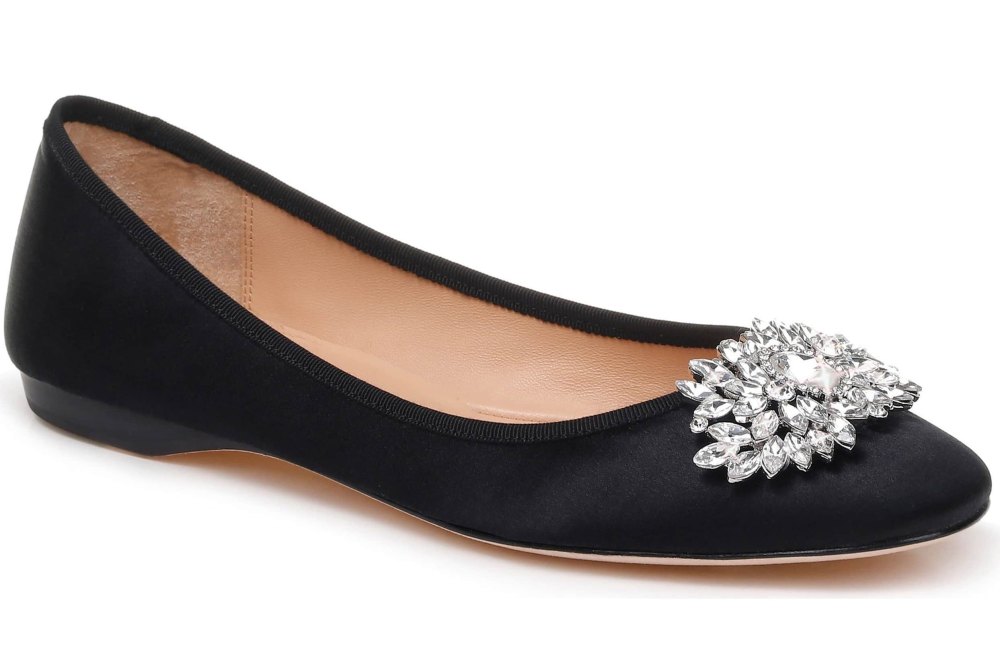 black Badgley Mischka foldable ballet flat