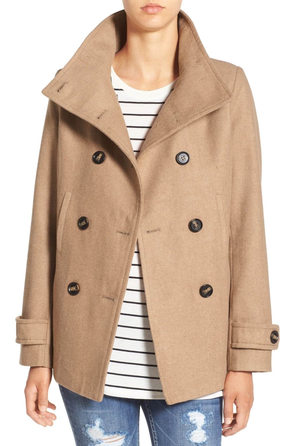 camel peacoat nordstrom