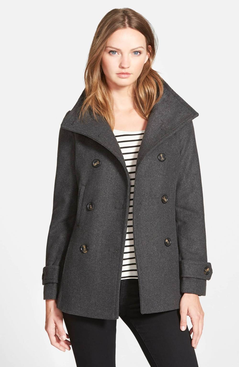 gray peacoat nordstrom