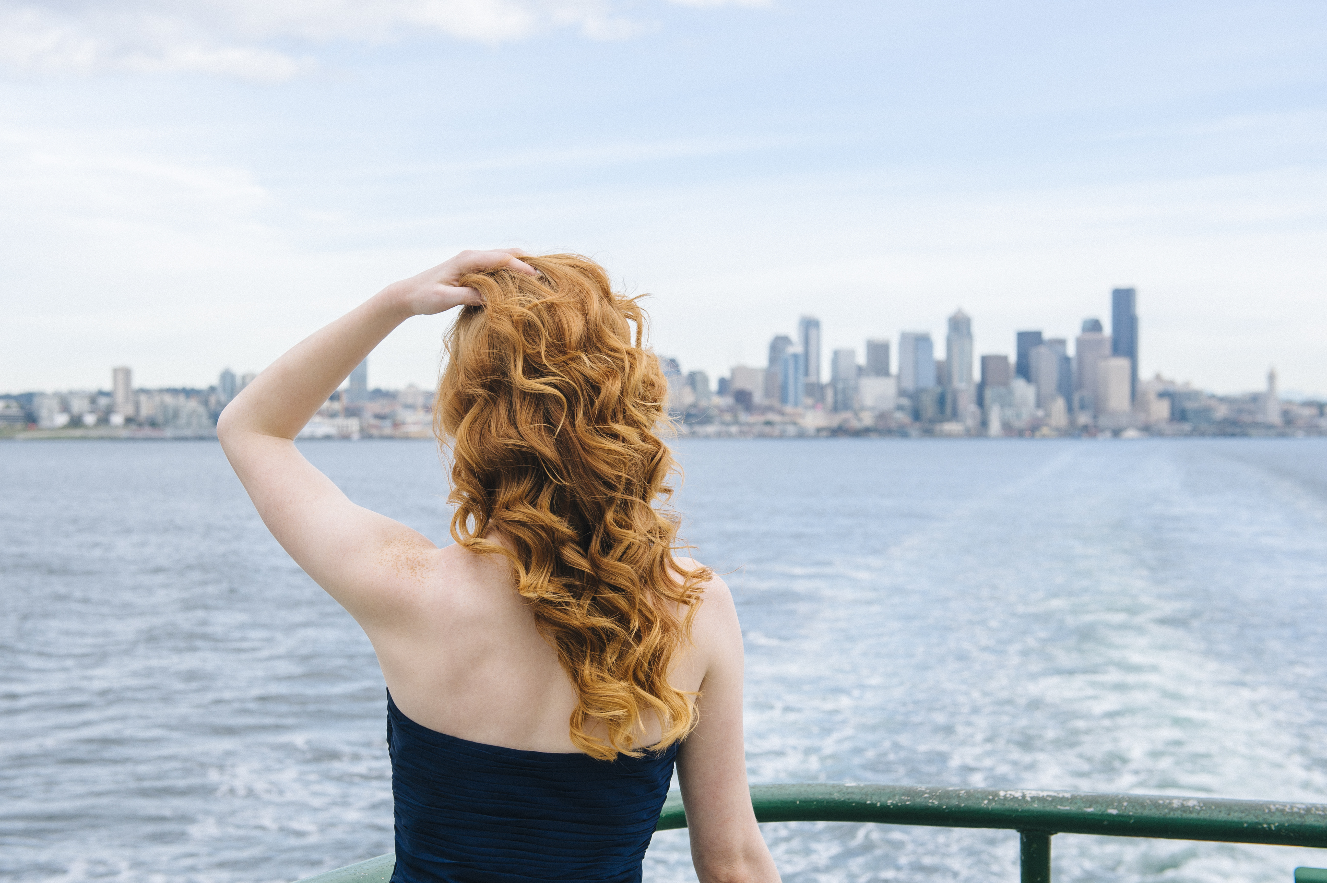 woman with wavy hair