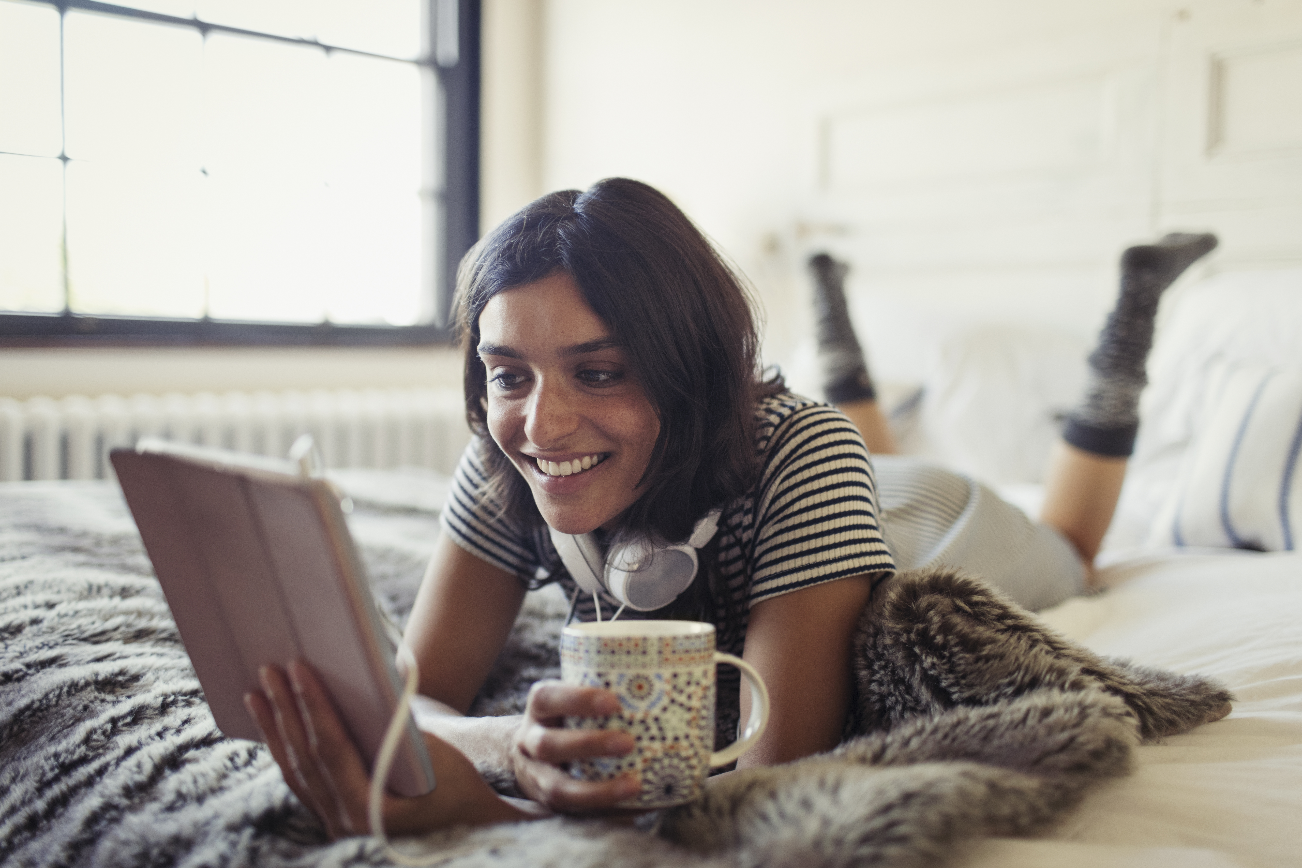 woman on tablet