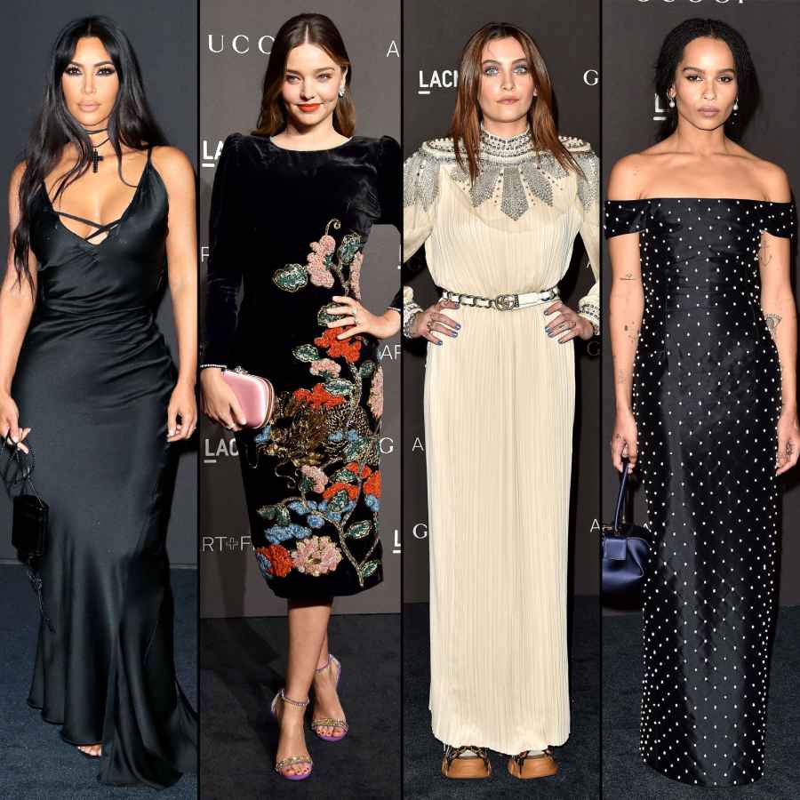 kim kardashian, miranda kerr, paris jackson, zoe kravitz