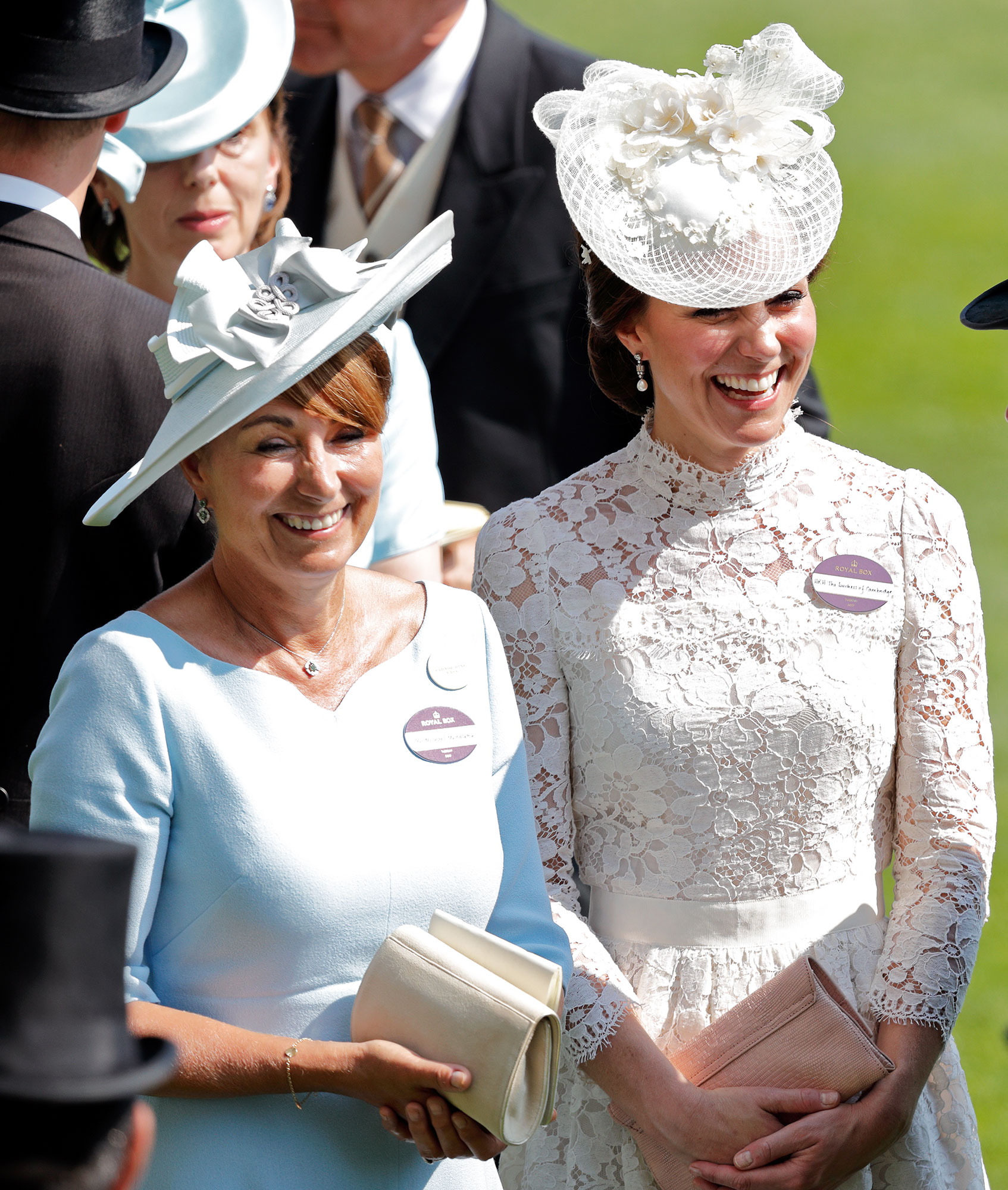 Catherine, Duchess of Cambridge (R) and her mother Carole Middleton