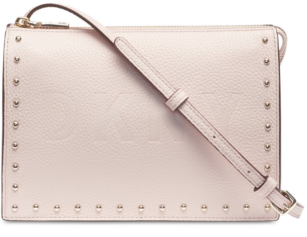 DKNY Commuter Pebble Leather Zip Logo Cross-Body Bag