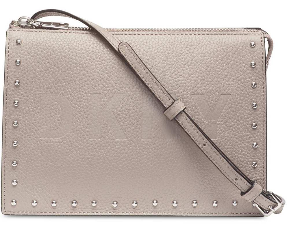 DKNY Commuter Pebble Leather Zip Logo Cross-Body Bag