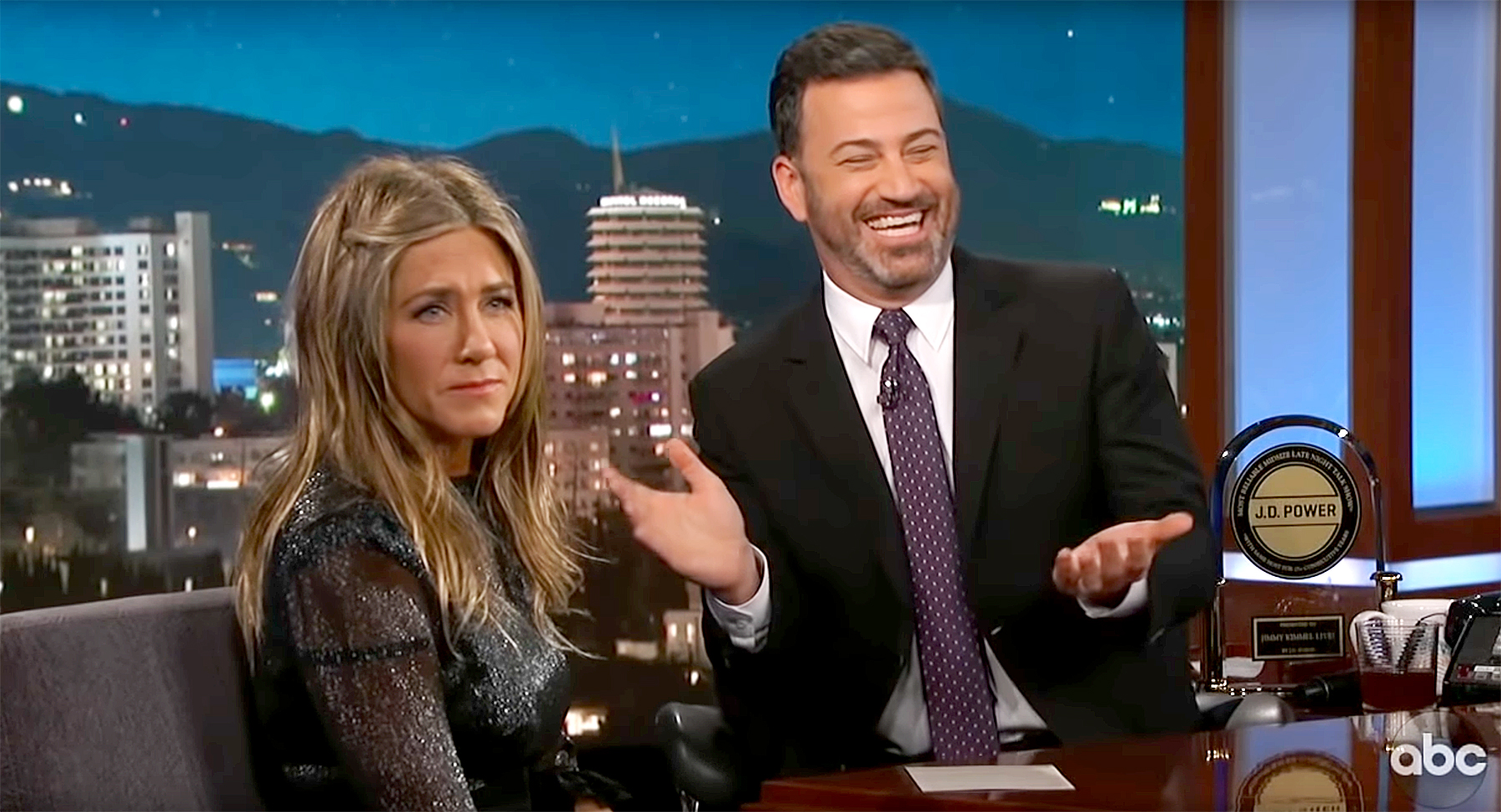 Jennifer Aniston and Jimmy Kimmel