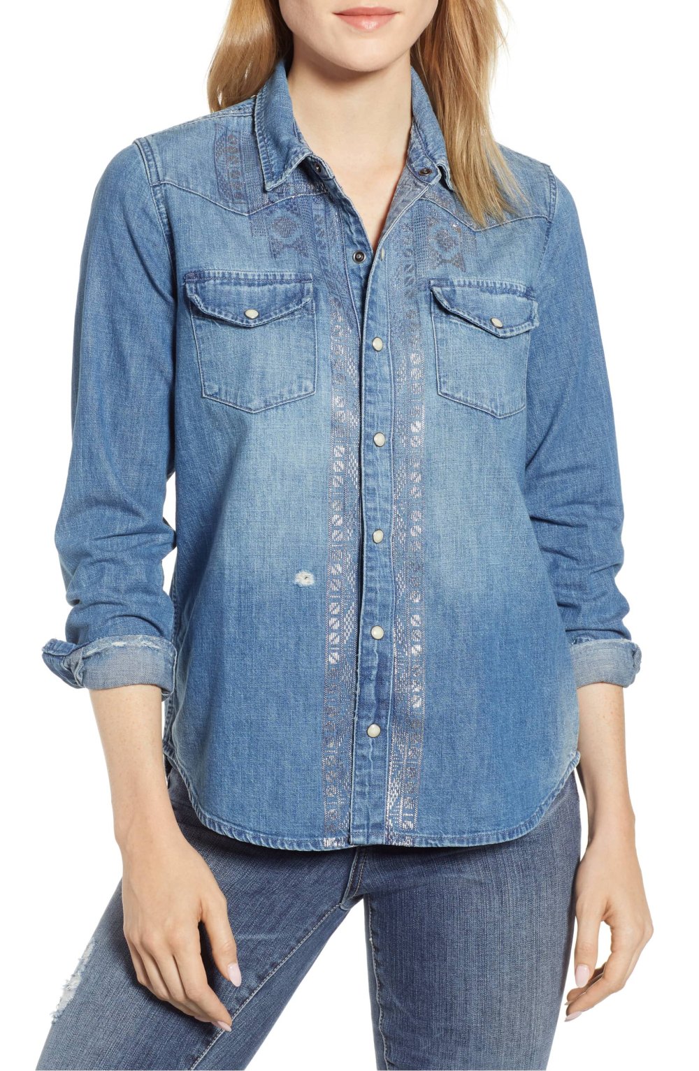 Lucky Brand Metallic Western Shirt