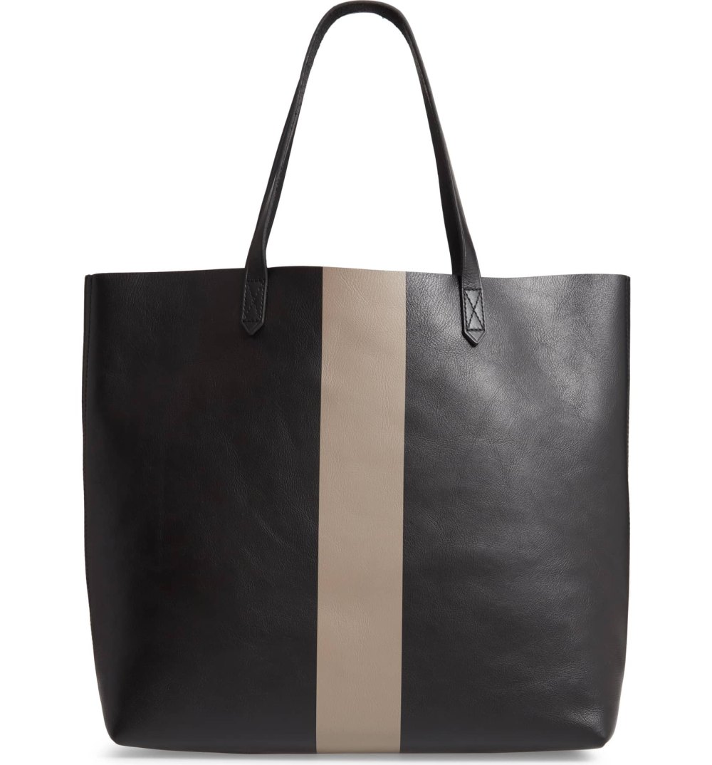 Madewell Paint Stripe Transport Leather Tote