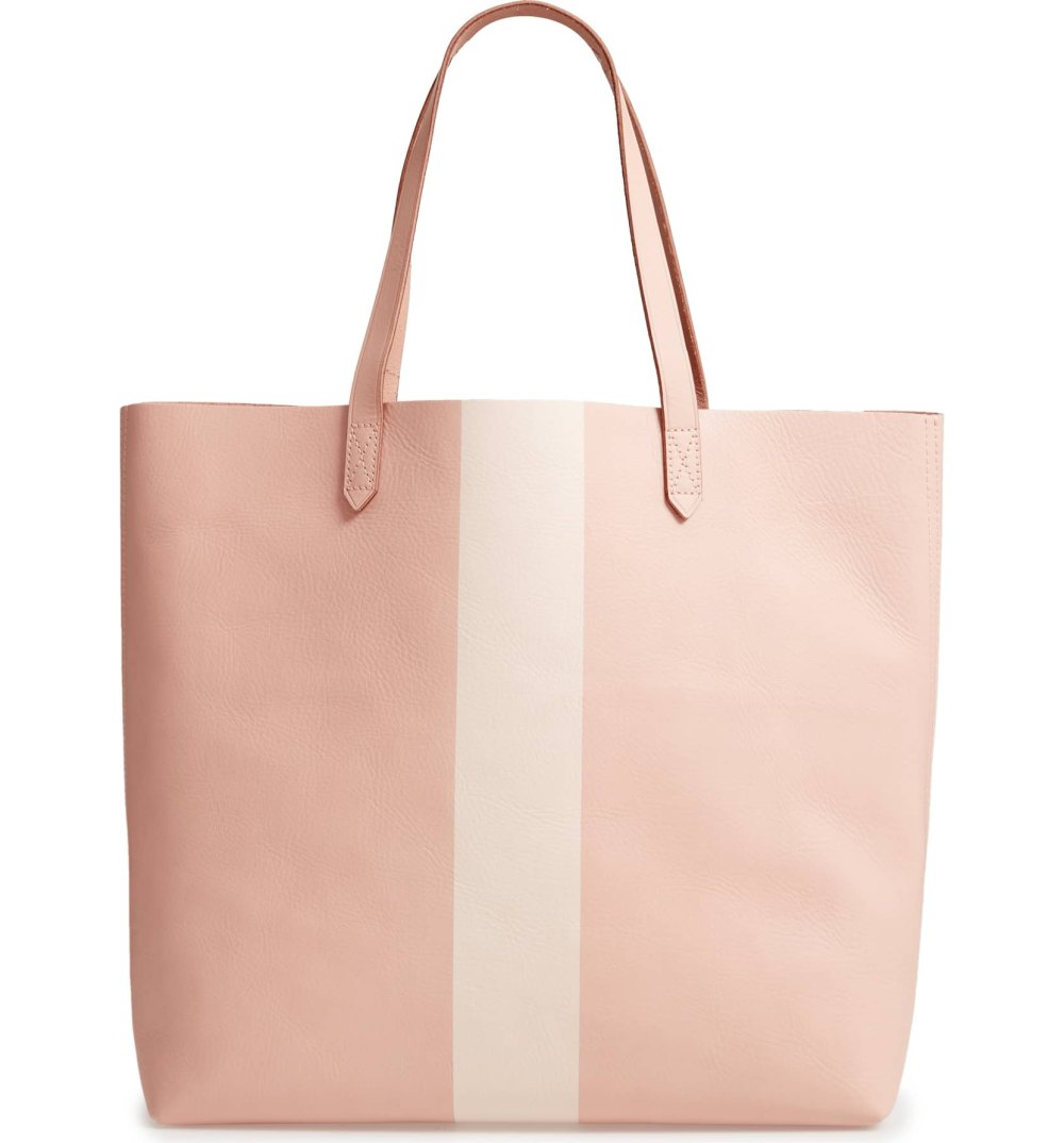 Madewell Paint Stripe Transport Leather Tote