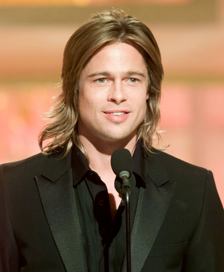 brad-pitt-long hair golden globes