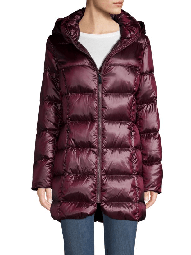 donna karan new york quilted hood down jacket