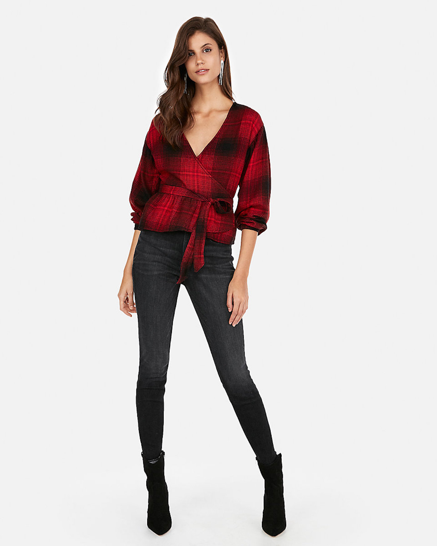plaid flannel peplum top