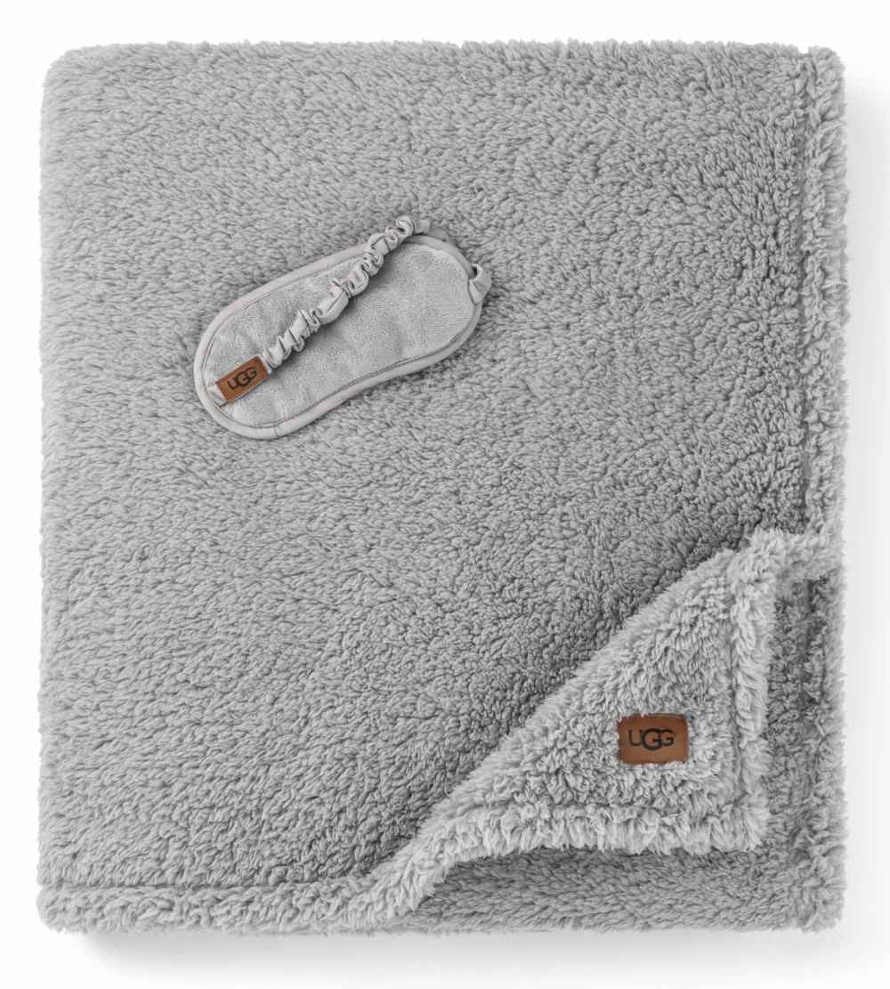 ugg throw blanket and eye mask travel set