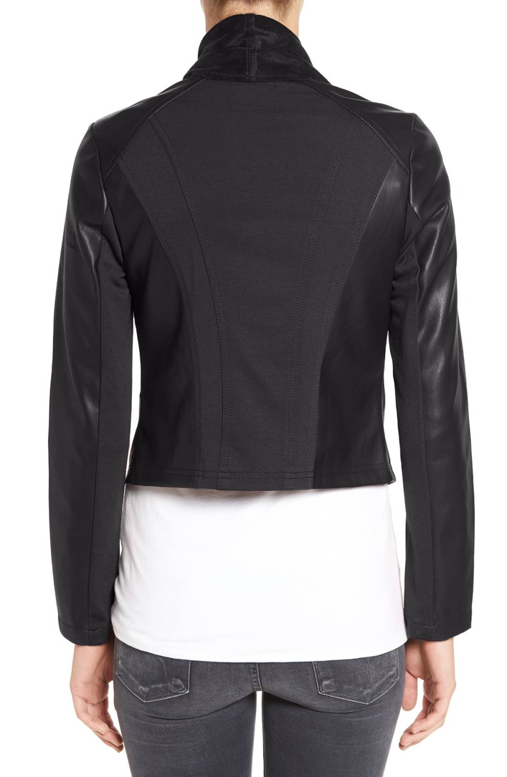 Ana Faux Leather Jacket Back