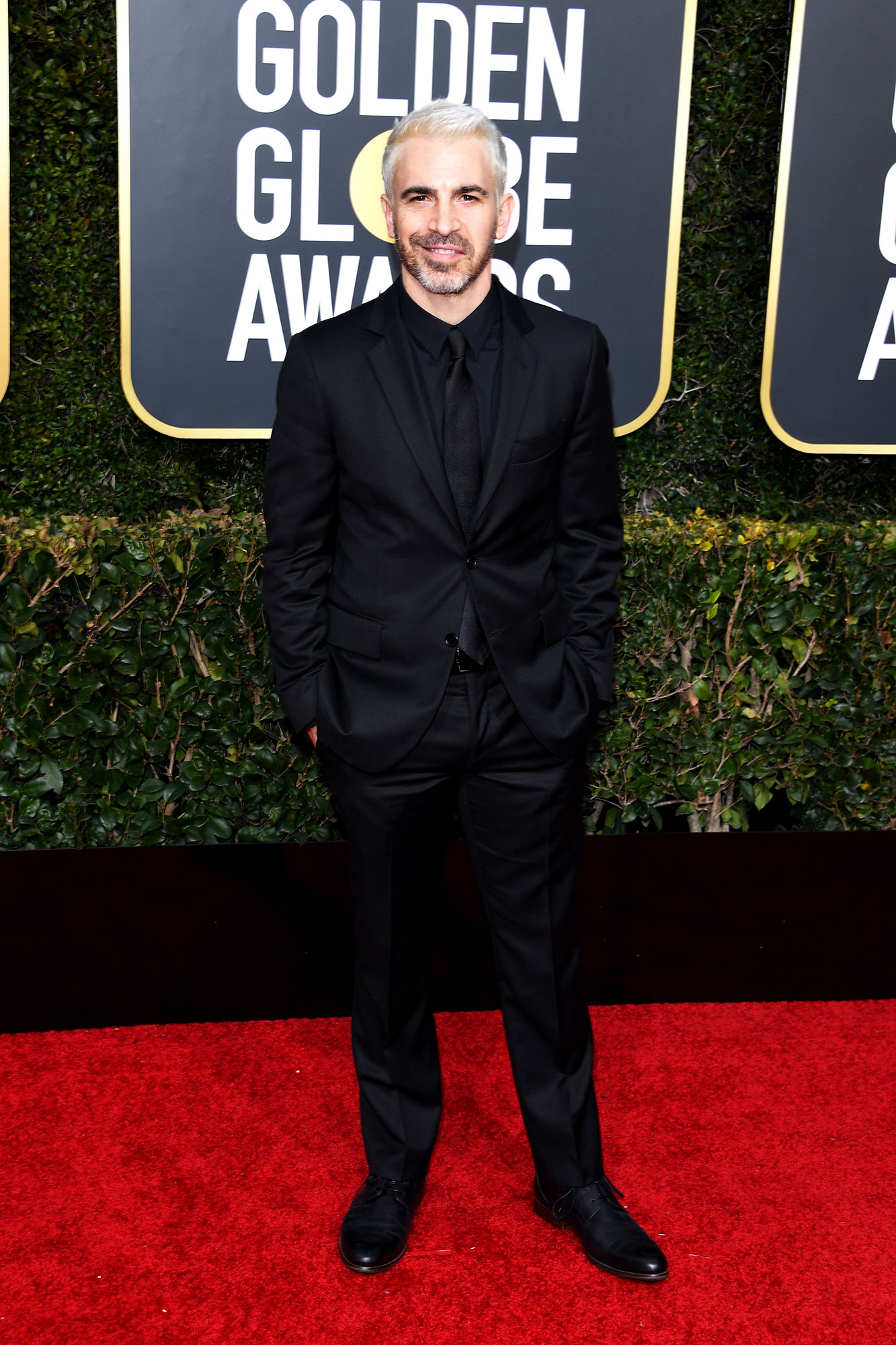 UsWeekly/ Stylish - Twitter Is Losing Their Minds Over Chris Messina's Platinum Blonde Hair on the 2019 Golden Globes Red Carpet