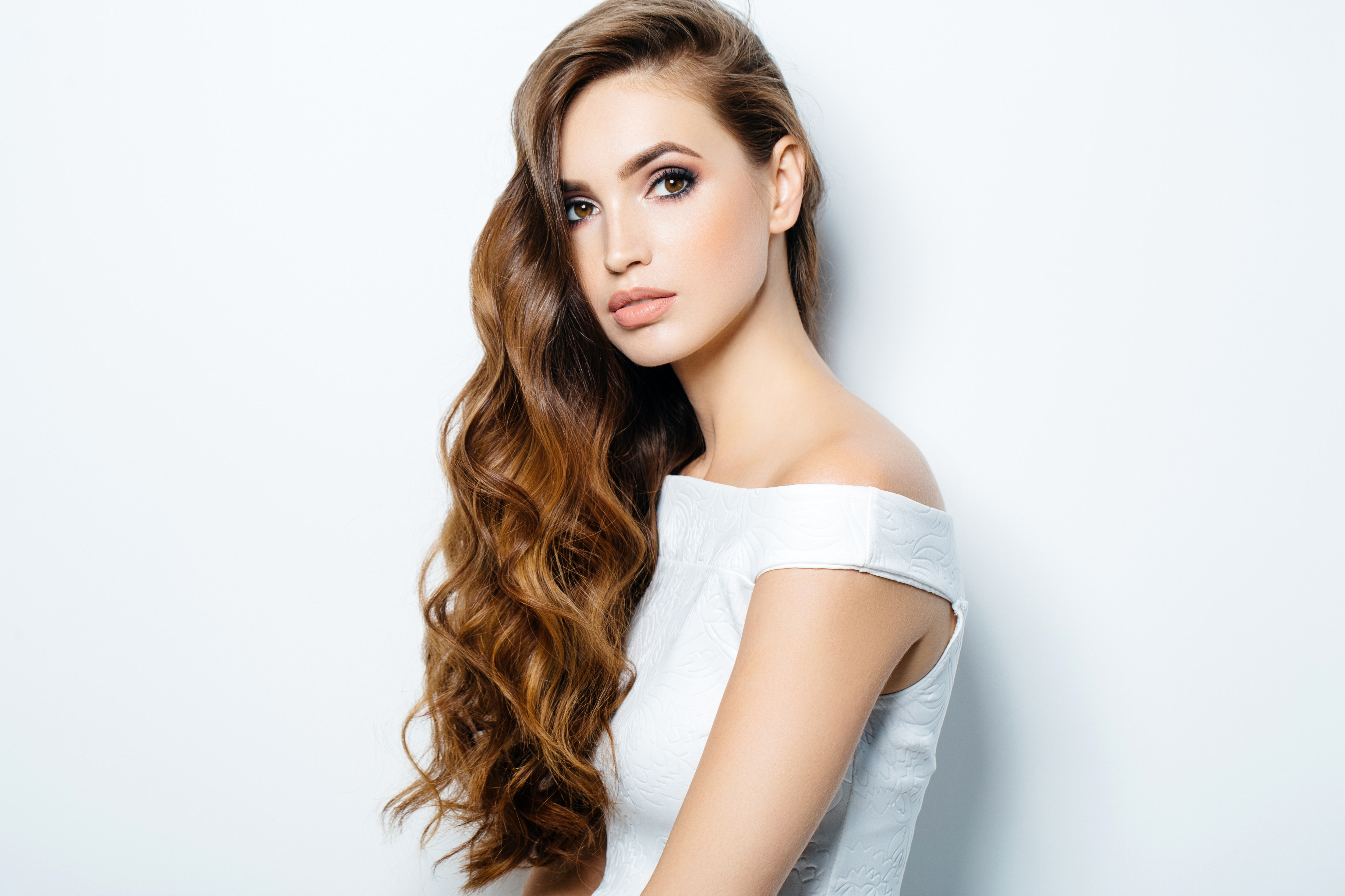 woman with wavy hair