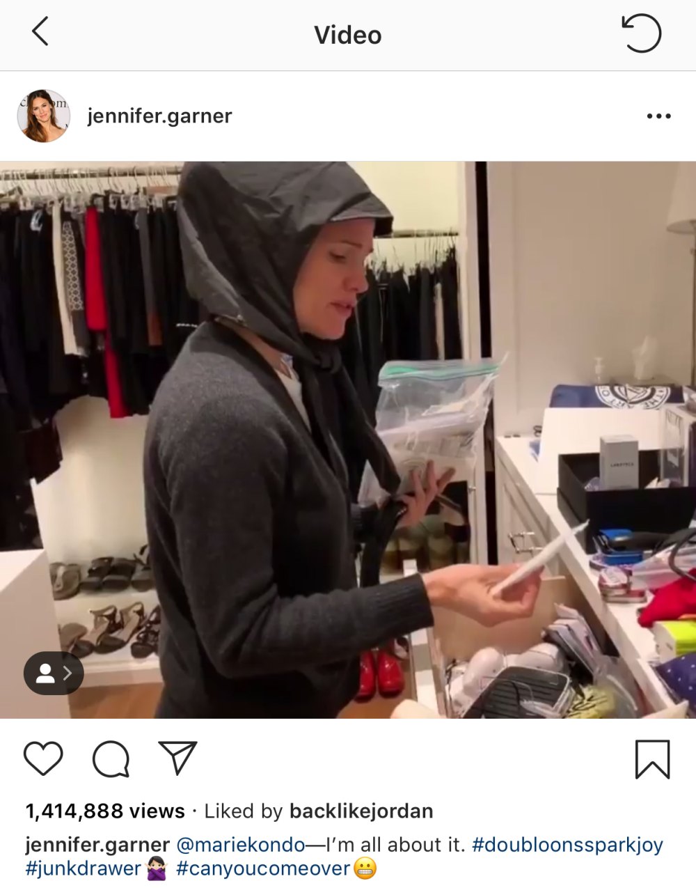 Jennifer Garner Goes Full Marie Kondo