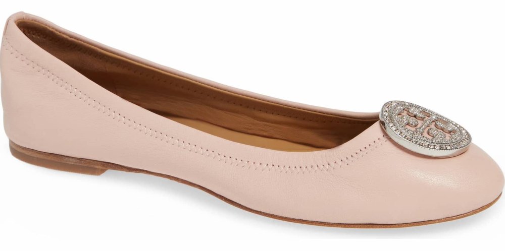 pink tory burch flats