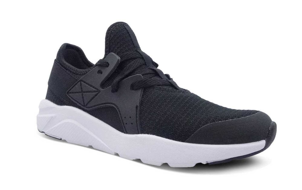 walmart black running sneaker with white sole