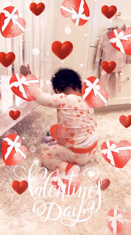 True Thompson Cute Celebrity Kids Celebrating Valentine's Day