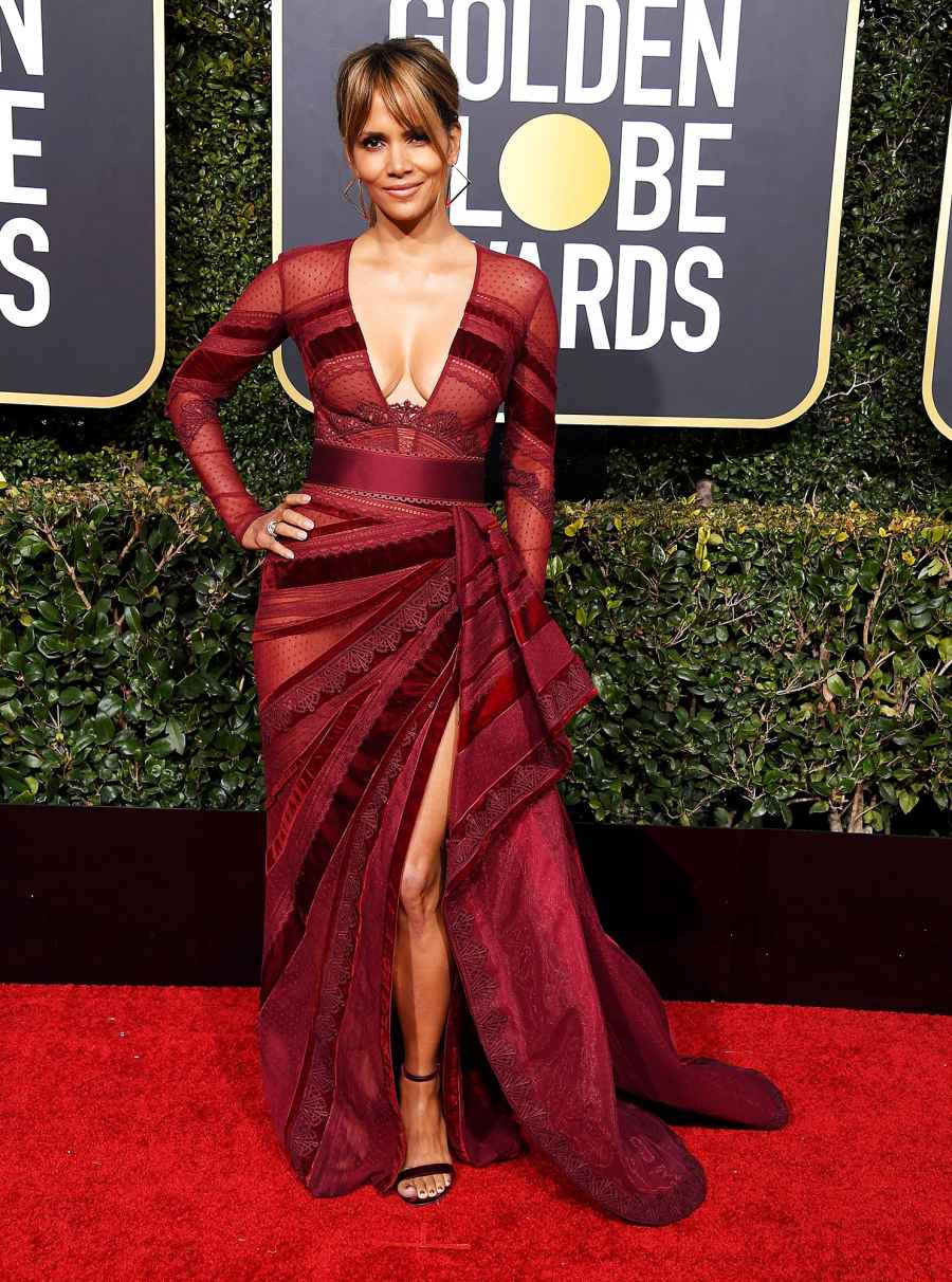 Halle Berry Stylish Burgundy