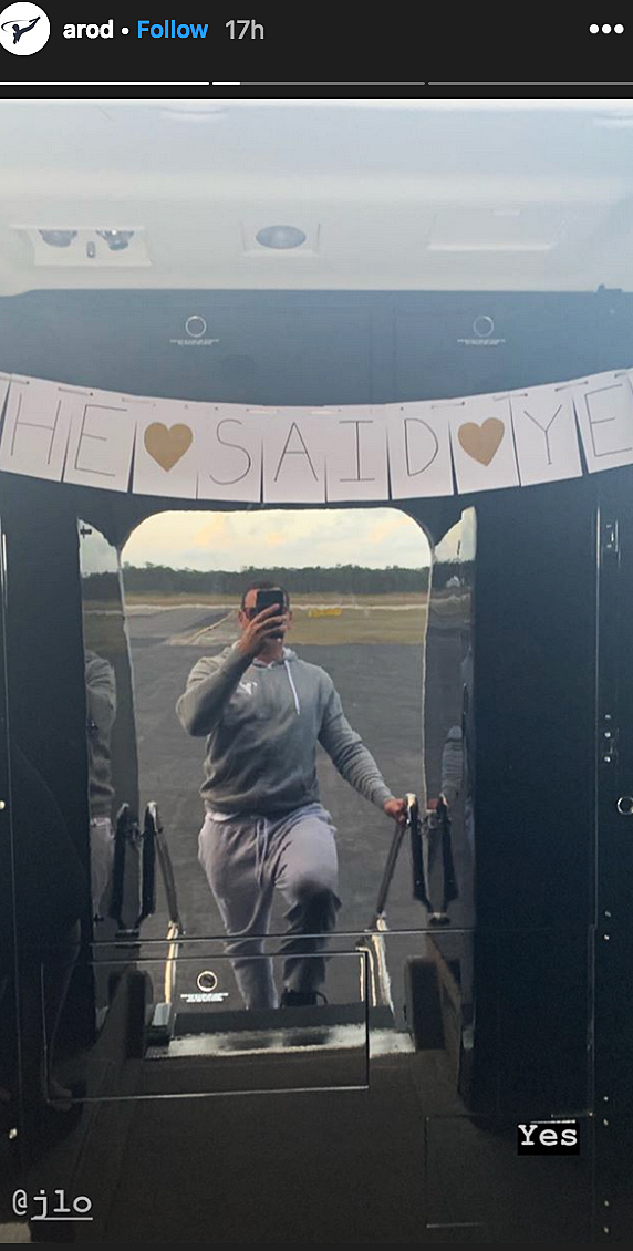 jlo arod celebrate engagement private jet