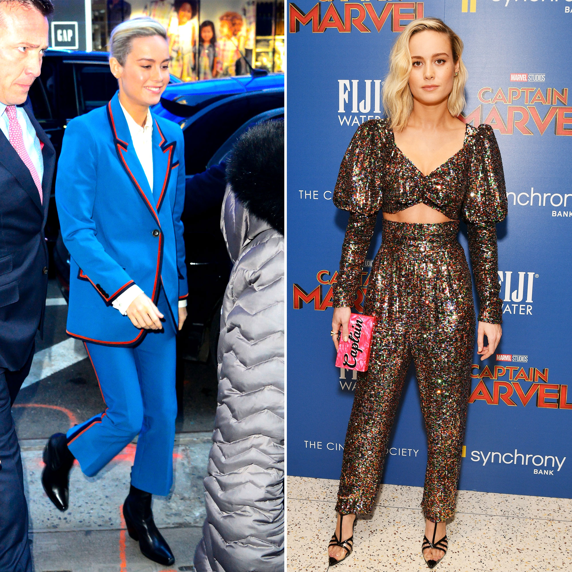 Brie Larson Rocked a Daytime and Evening Pantsuit — Here's How to Get the Look