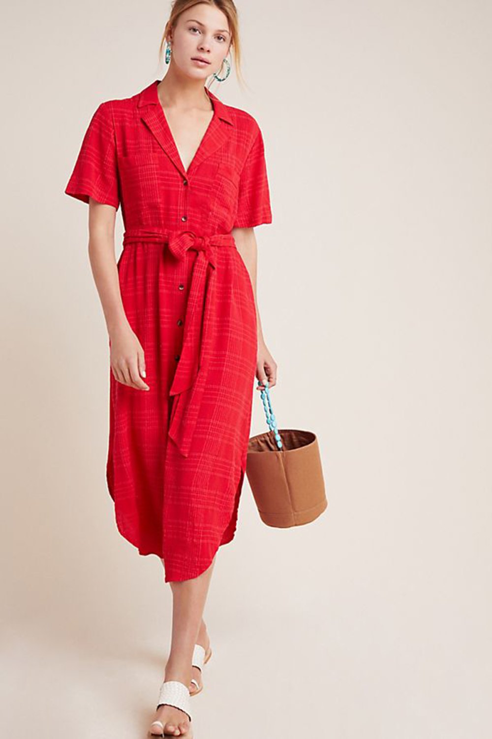 Anthro Dress Red