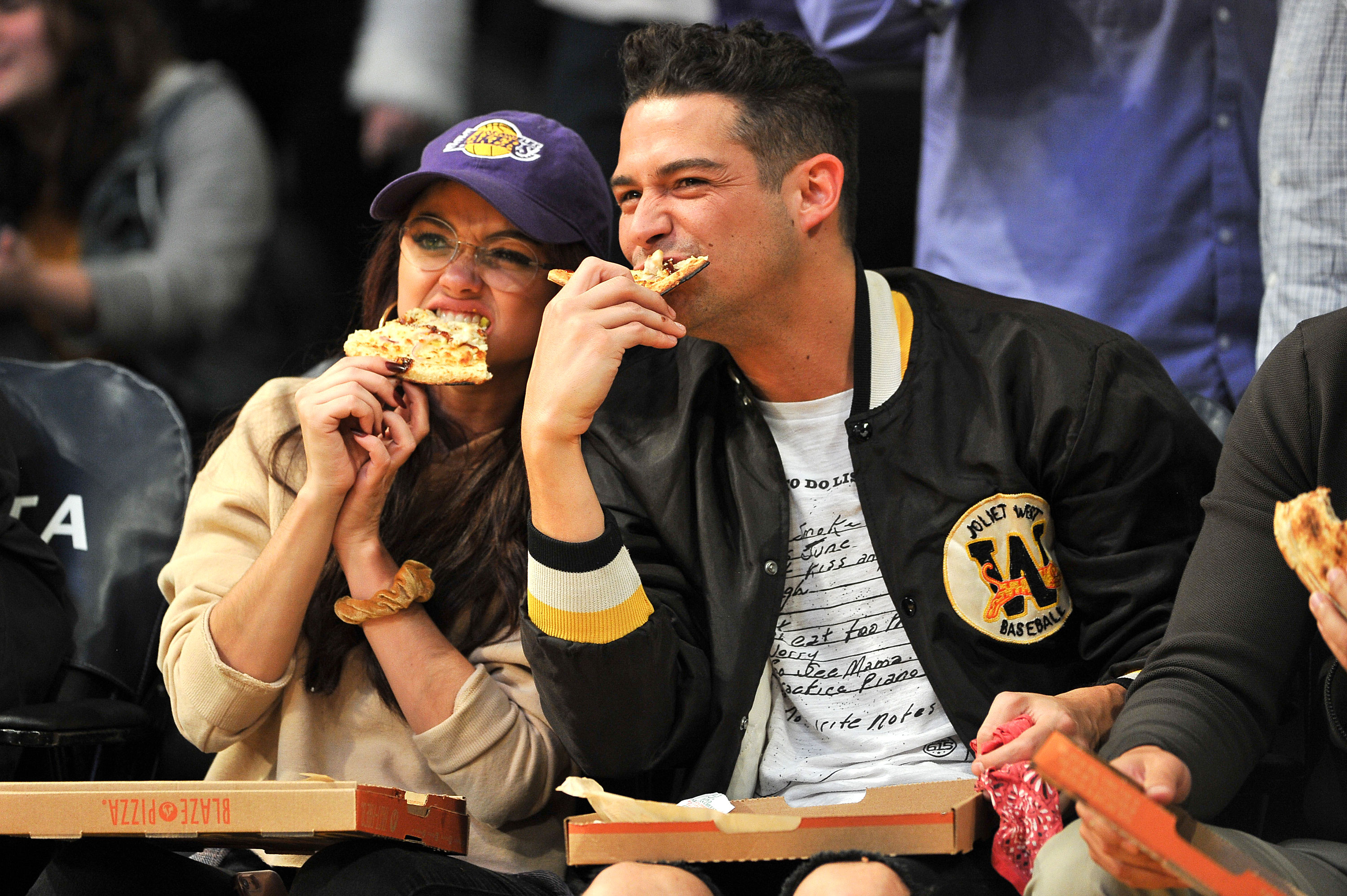 Celebs Eating Courtside