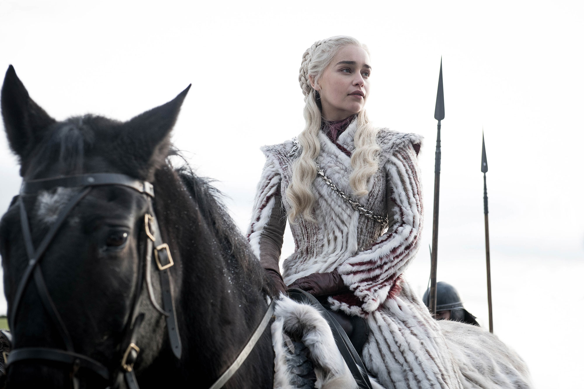Emilia Clarke in Game of Thrones horse season 8