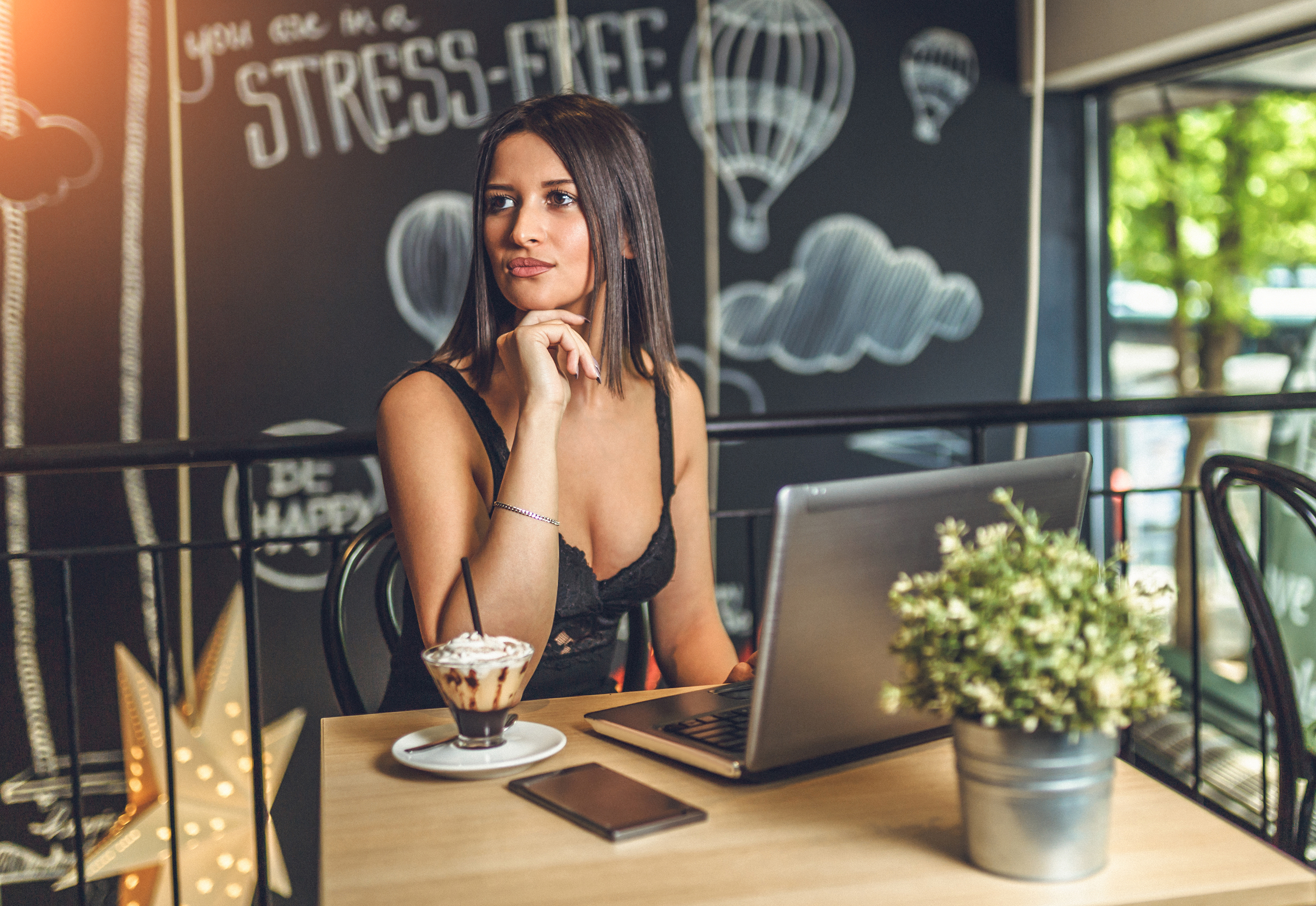woman on computer