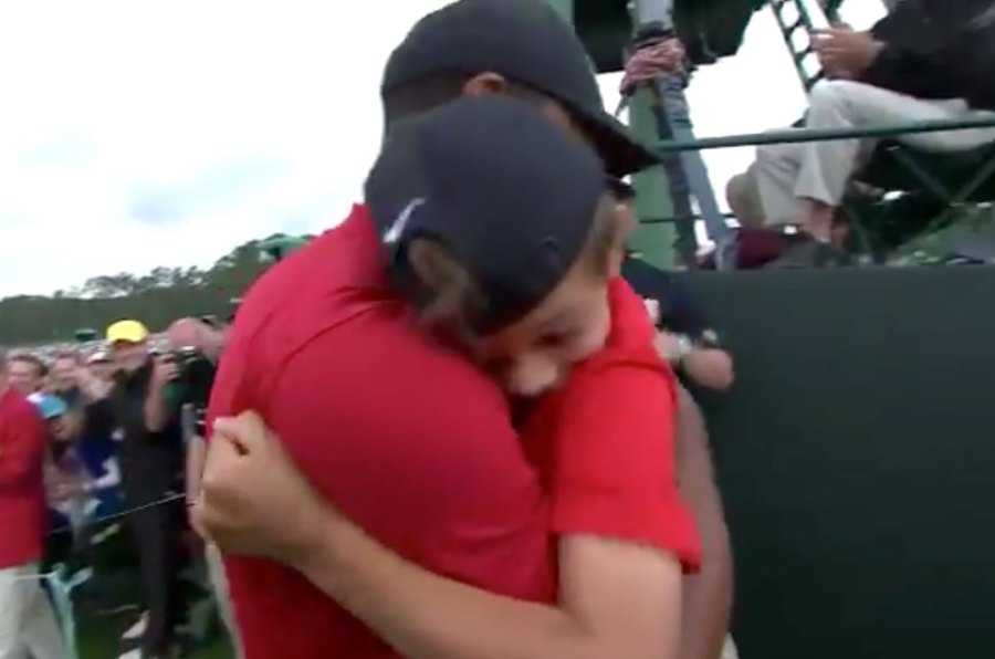 Tiger Woods Celebrates Masters Win