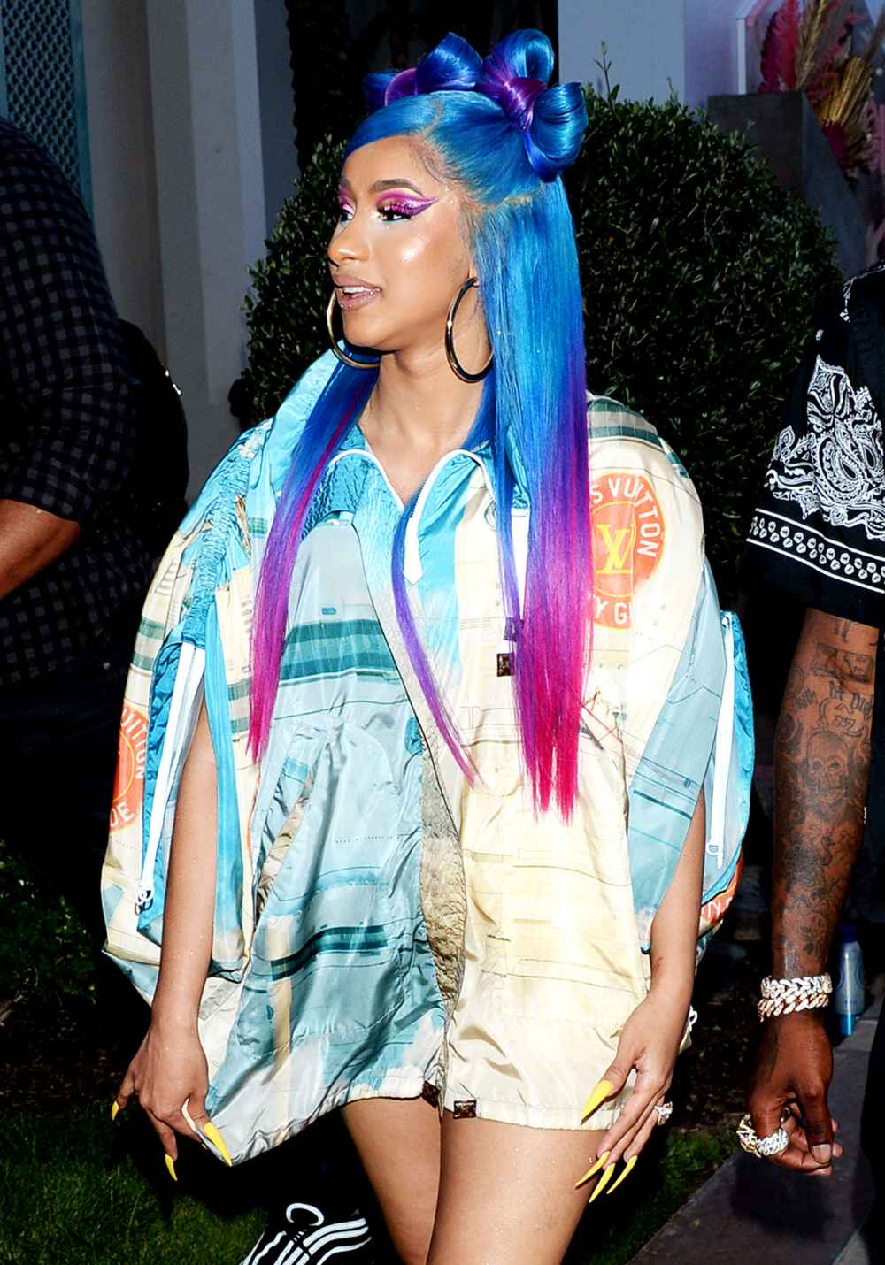 Cardi B coachella 2019 rainbow hair wig