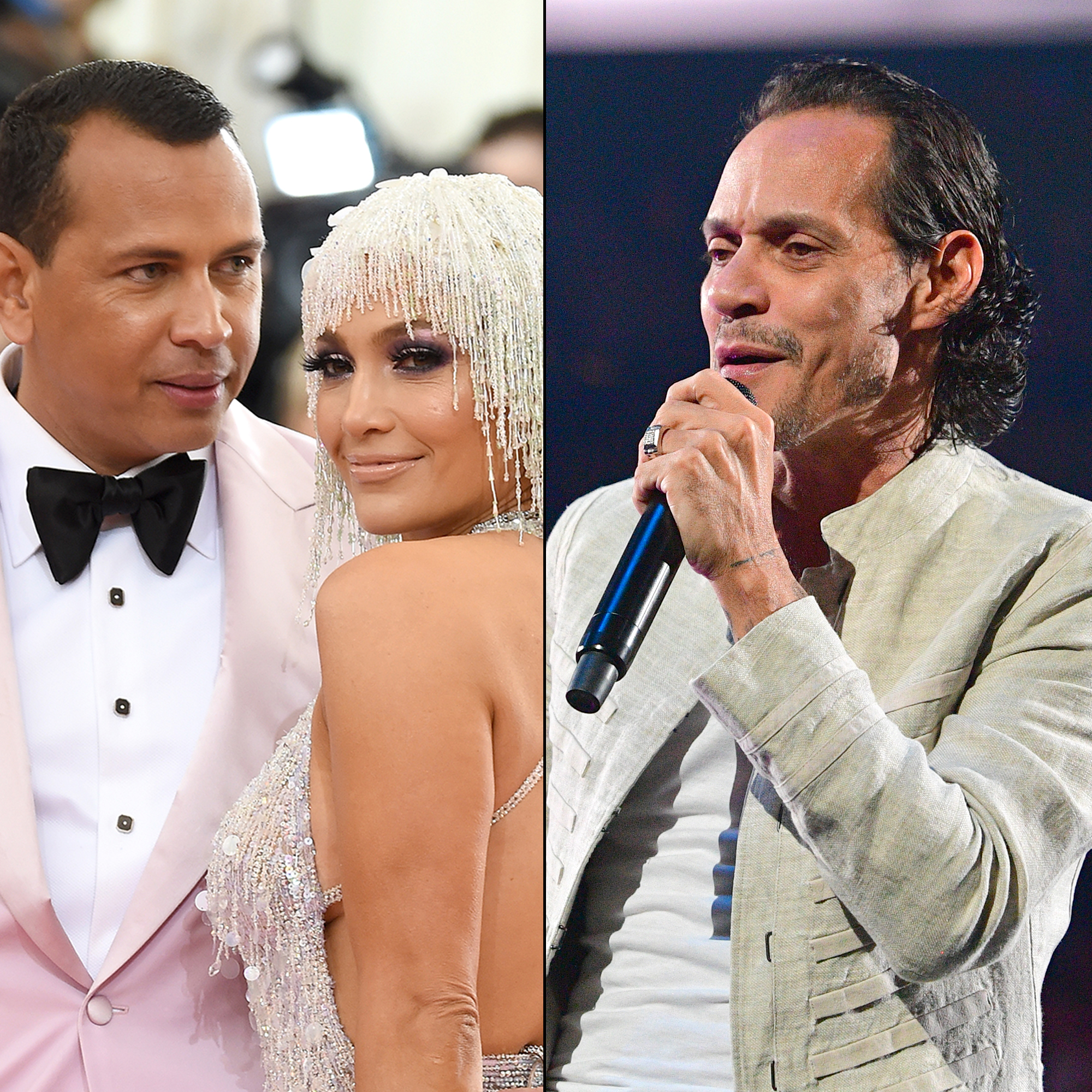 Alex Rodriguez Sits Between Fiancee Jennifer Lopez and Her Ex-Husband Marc Anthony
