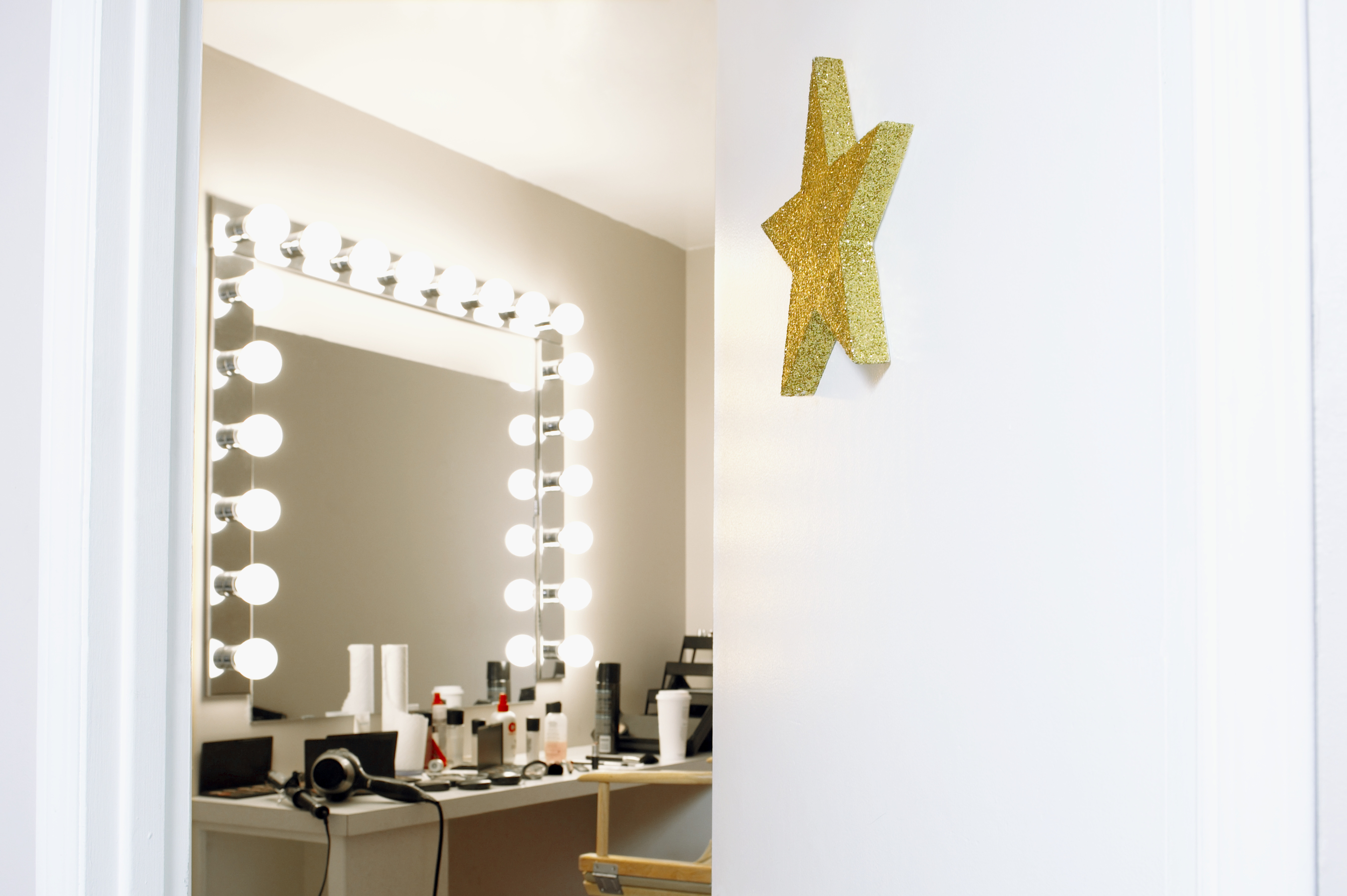 Open door of star's dressing room