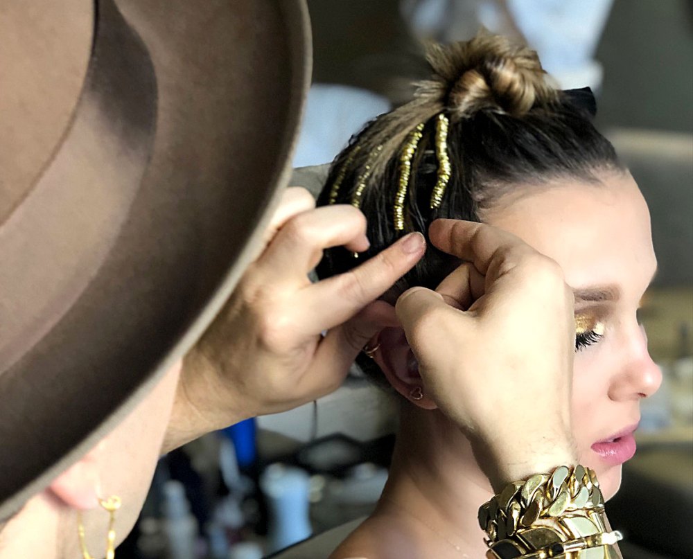 Millie Bobby Brown Gold Godzilla Premiere Updo