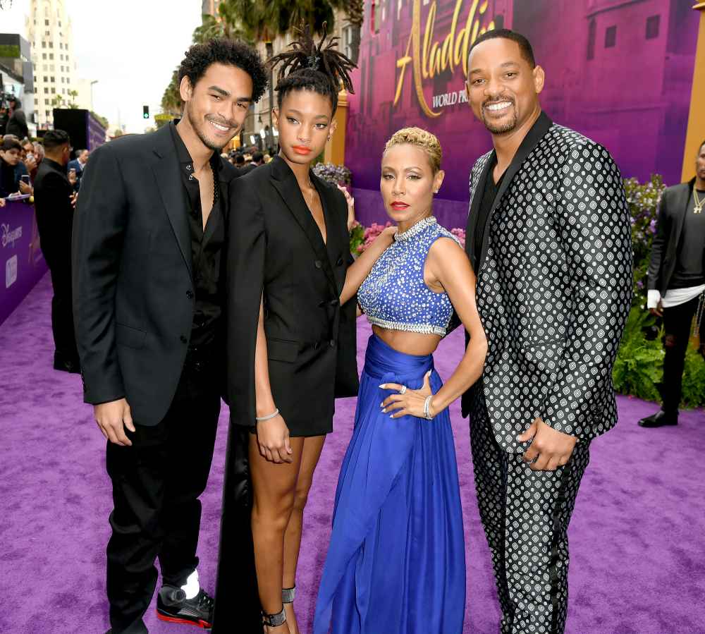 Trey-Smith,-Jada-Pinkett-Smith,-Willow-Smith-and-Will-Smith-Aladdin-premiere-2