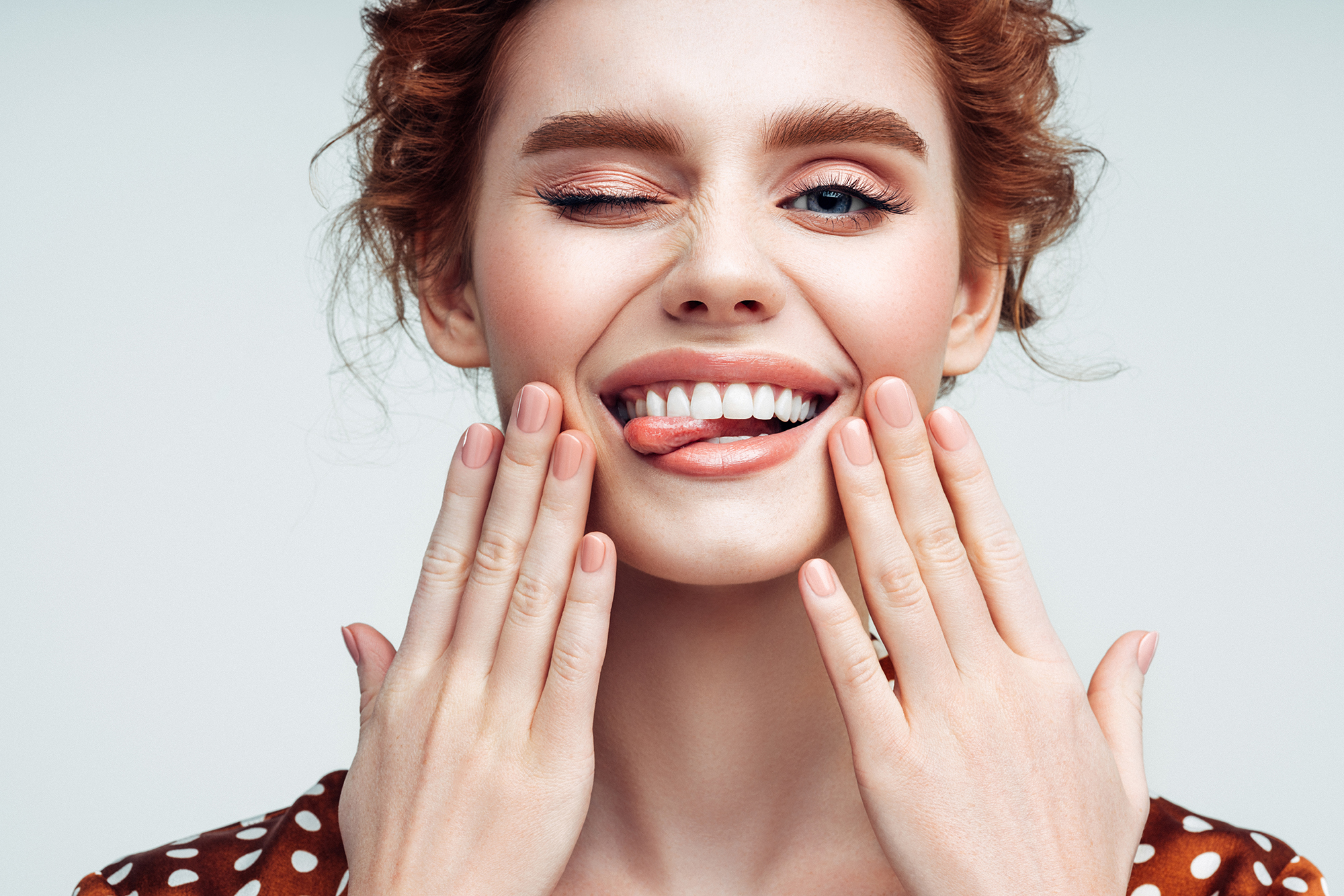 Woman Showing Teeth