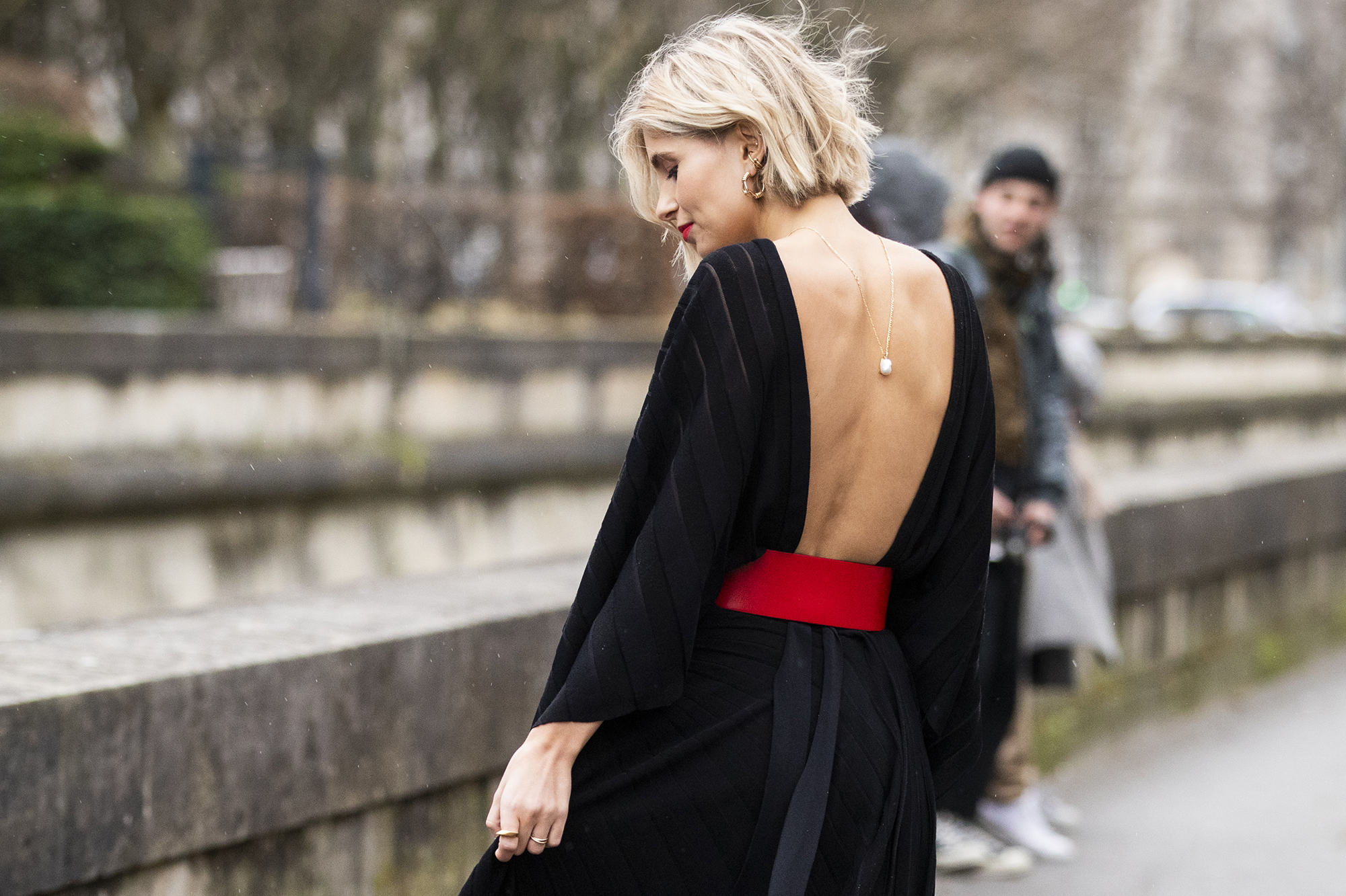 Woman in Black Dress