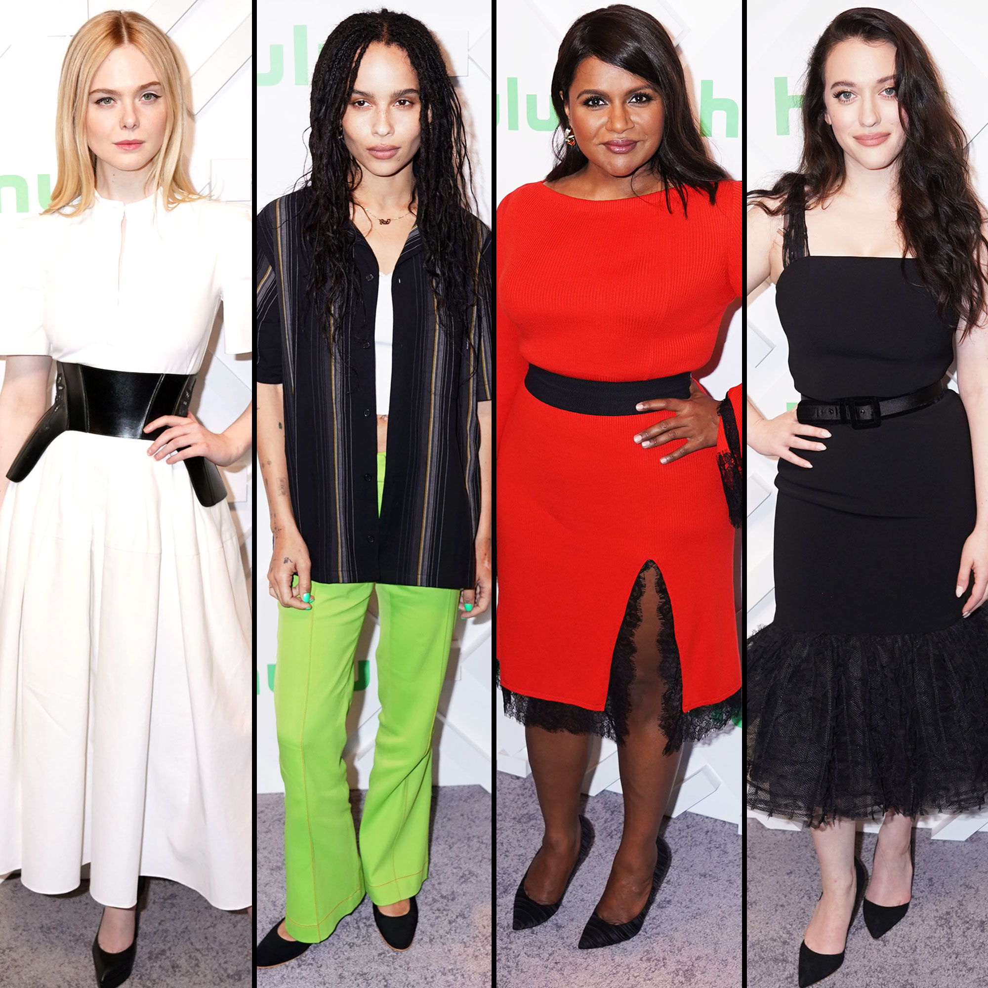 Elle Fanning, Zoe Kravitz, Mindy Kaling, and Kat Dennings Hulu Upfront Presentation 2019
