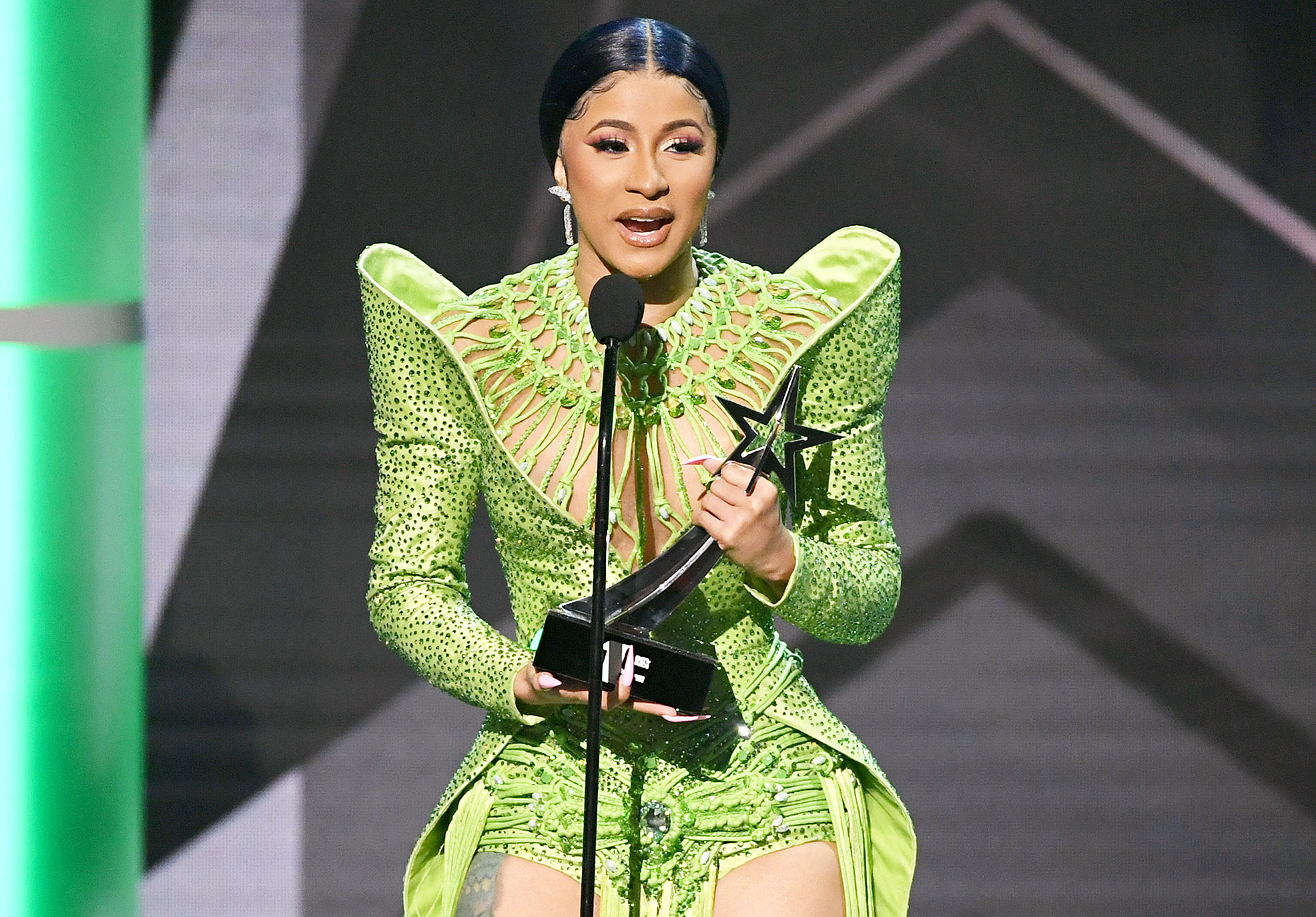 Cardi B Accepts Album of the Year Onstage at the 2019 BET Awards