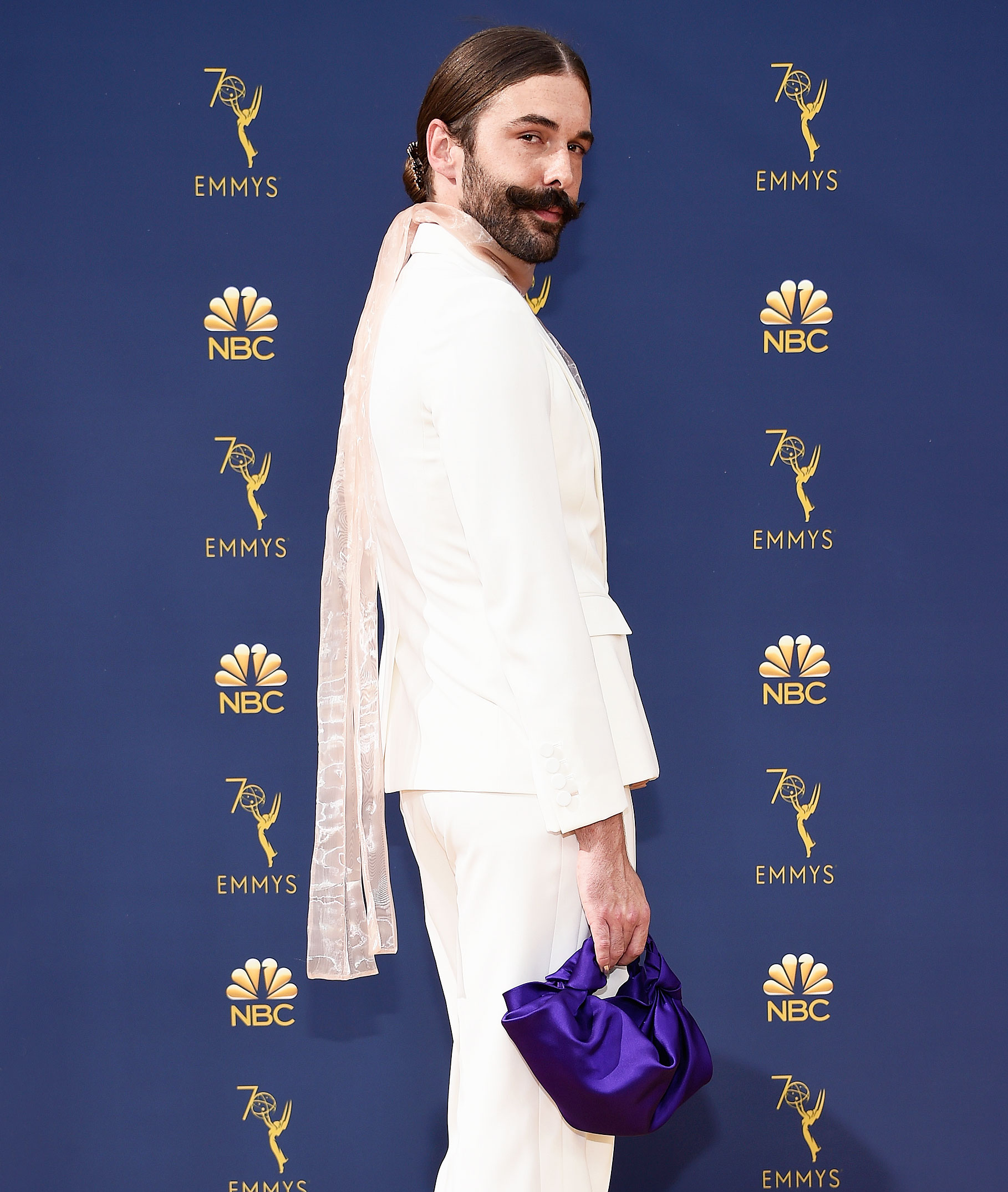 Jonathan Van Ness White Suit September 17, 2019