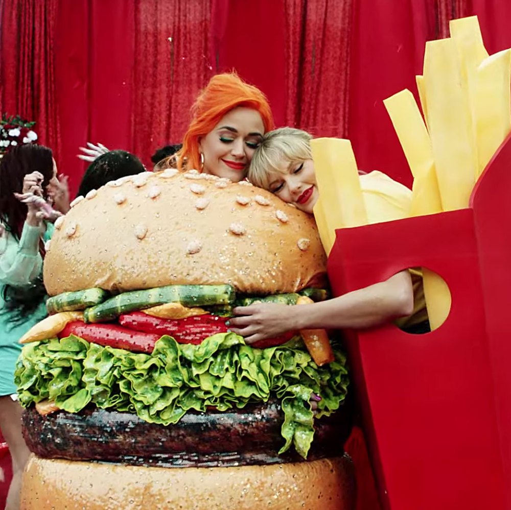 Katy Perry Dressed as a Hamburger and Taylor Swift Dressed as French Fries in the Video for You Need To Calm Down