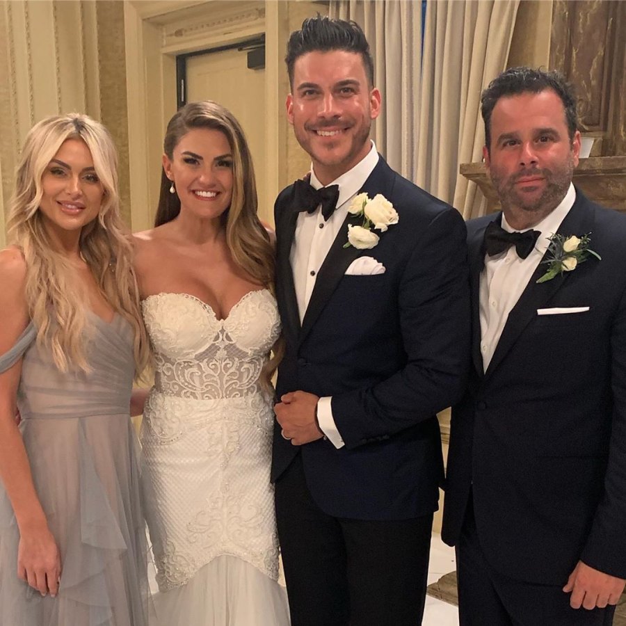 Vanderpump Rules’ Jax Taylor and Brittany Cartwright Wed in Kentucky Lala Kent, Brittant Cartwright, Jax Taylor, and Randall Emmett