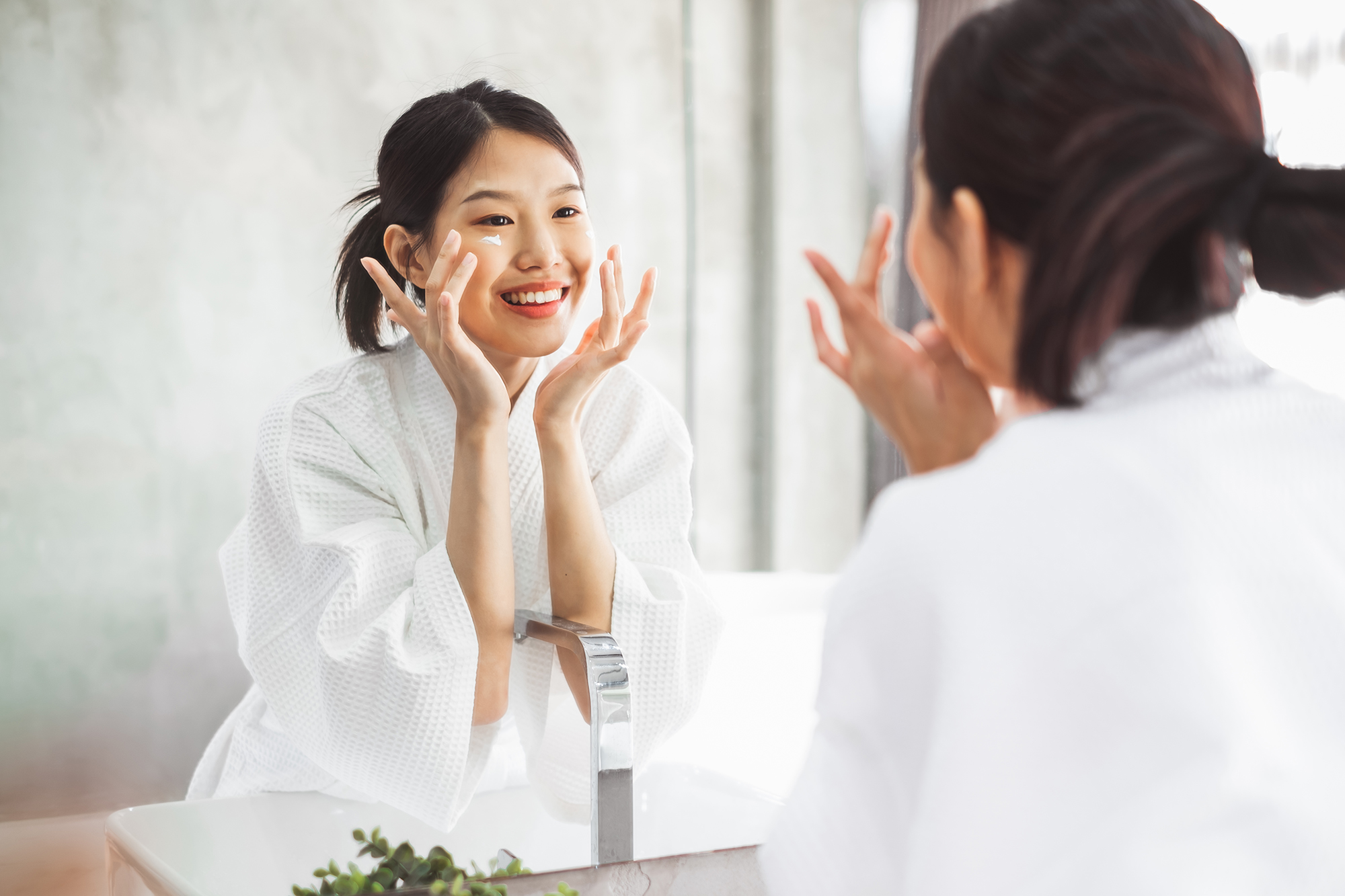 Woman Applying Cream